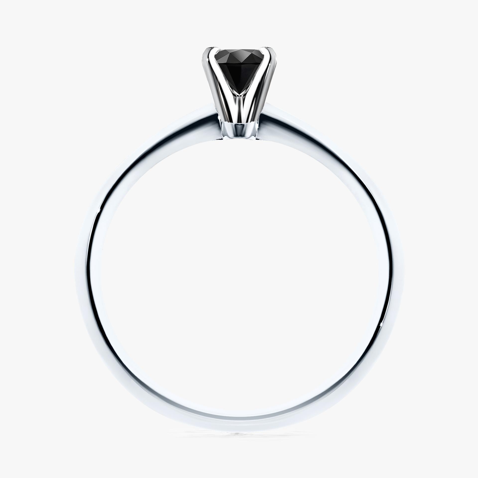 Pierscionek zareczynowy z diamentem czarny 017 CT z bialego zlota my angel 02