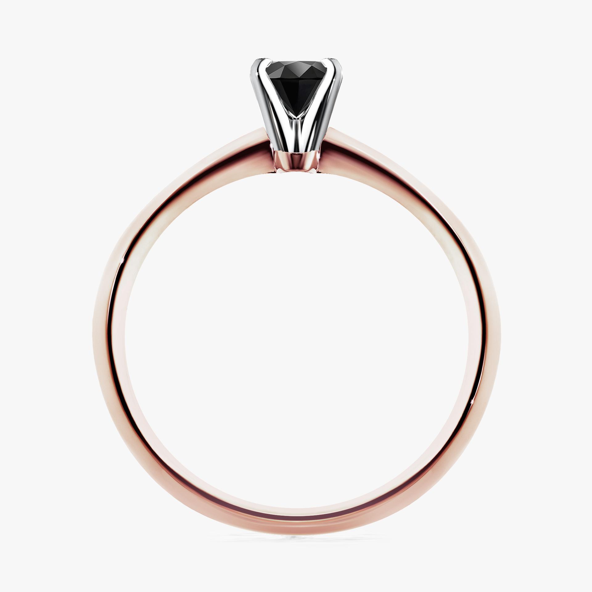 Pierscionek zareczynowy z diamentem czarny 017 CT z rozowego zlota my angel 02