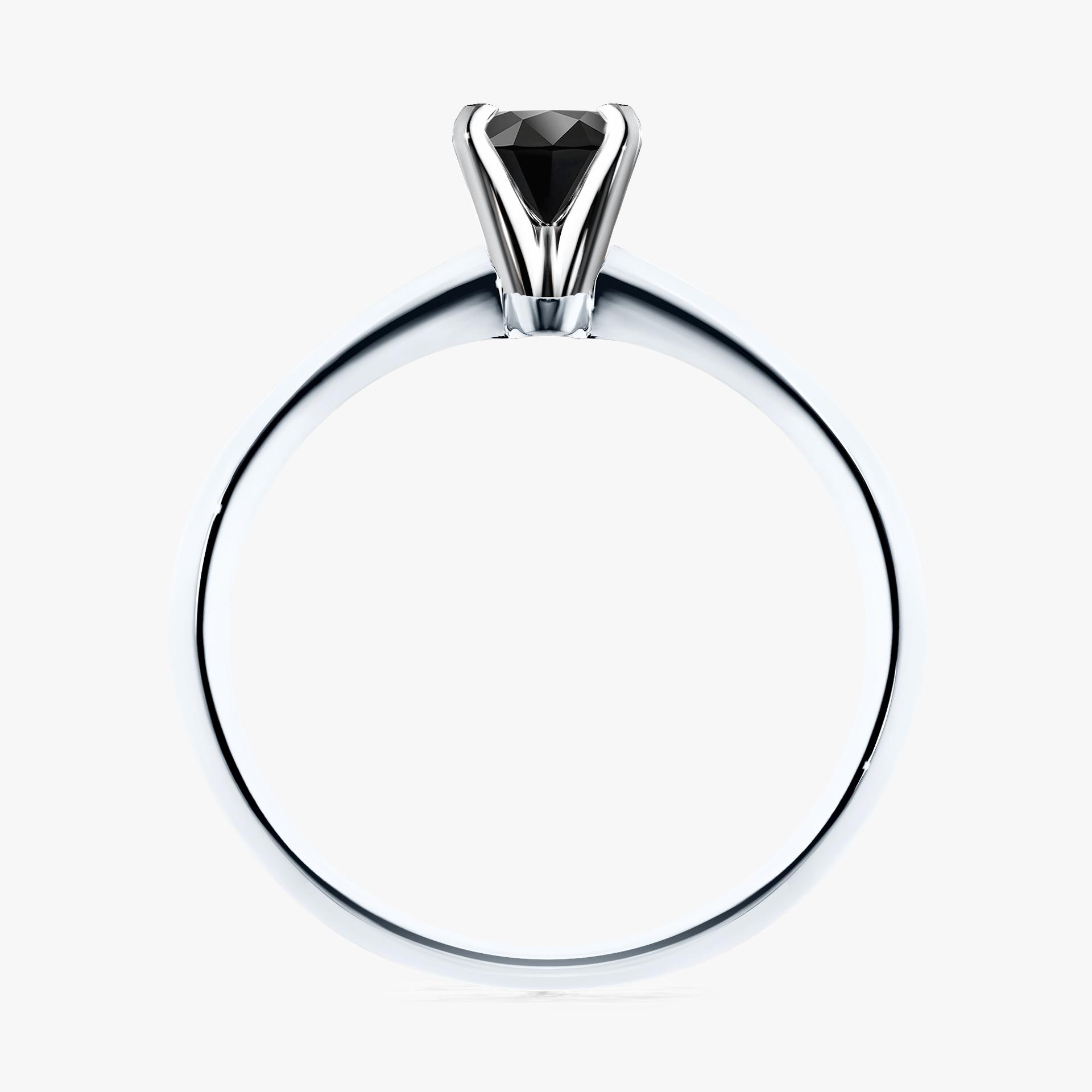 Pierscionek zareczynowy z diamentem czarny 025 CT z bialego zlota my angel 02
