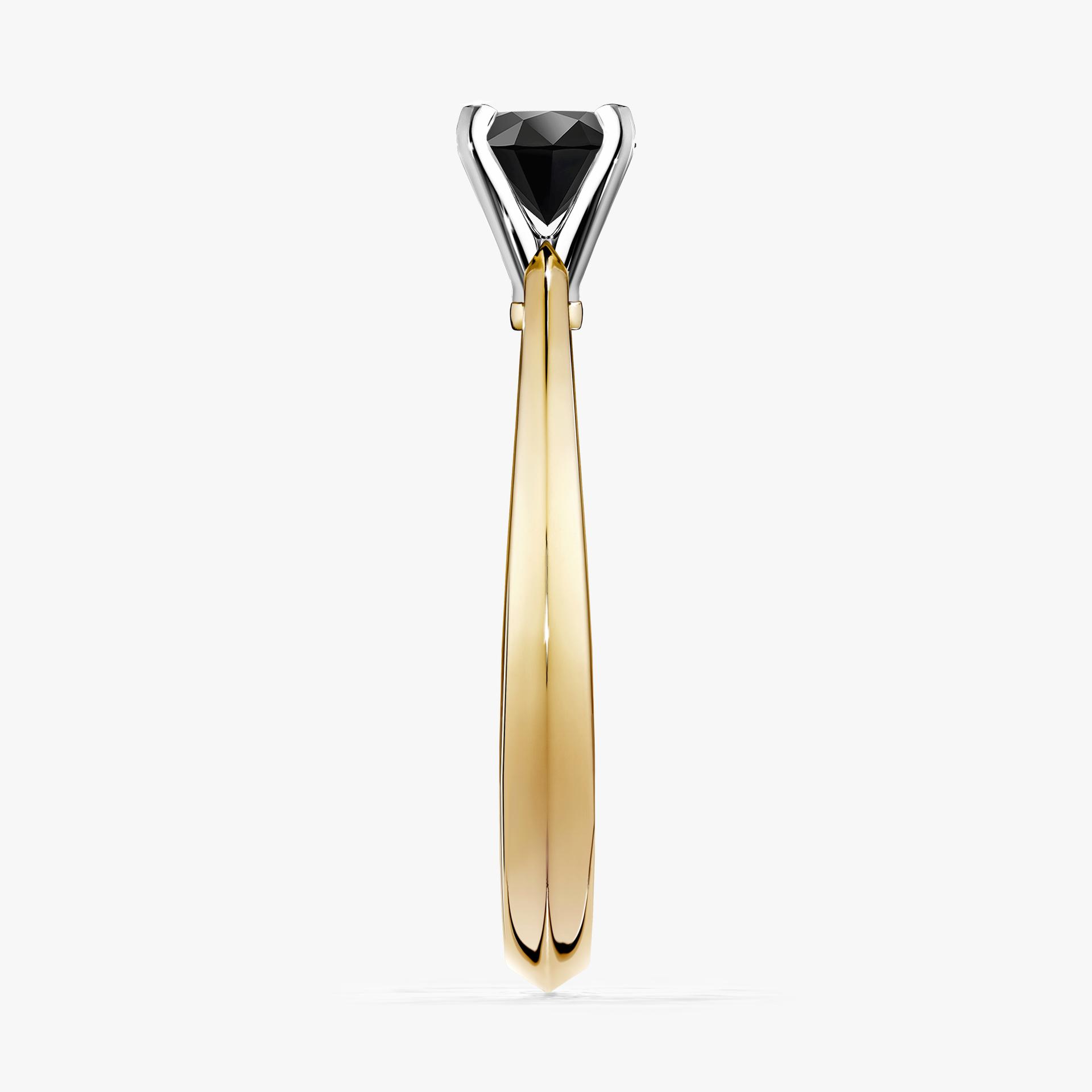 Pierscionek zareczynowy z diamentem czarny 025 CT z zoltego zlota my angel 03