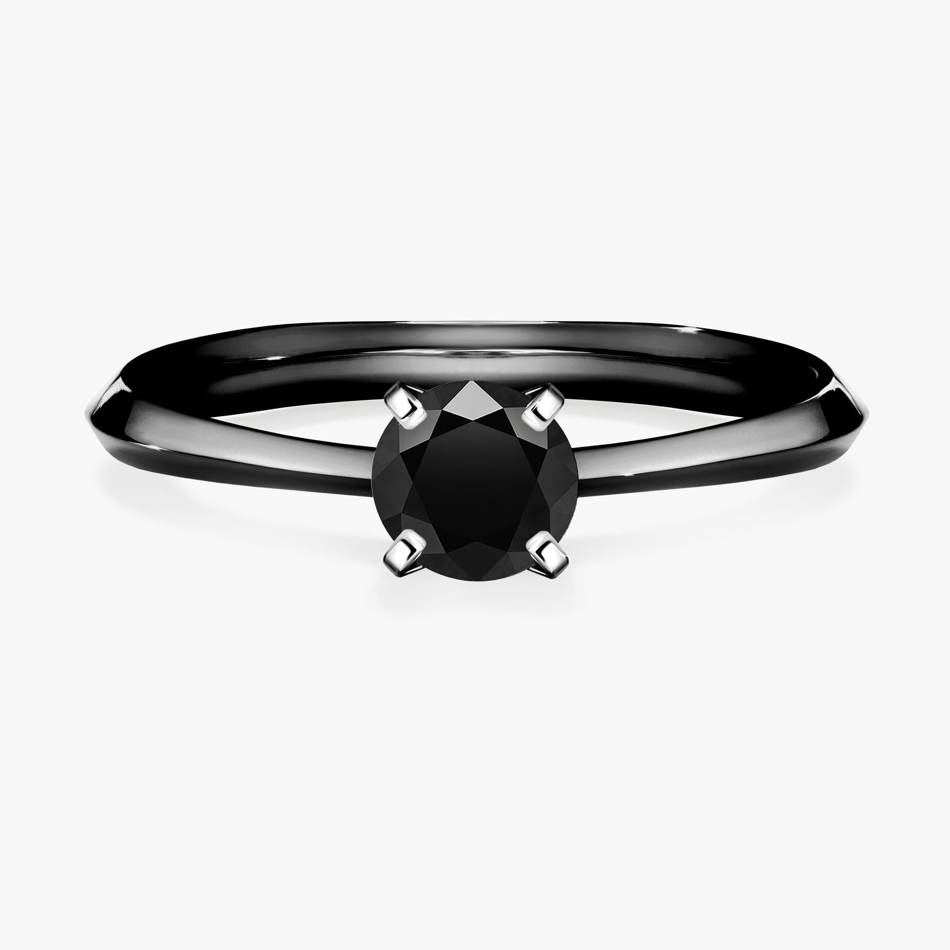 Pierscionek zareczynowy z diamentem czarny 030 CT z czarnego zlota my angel 01