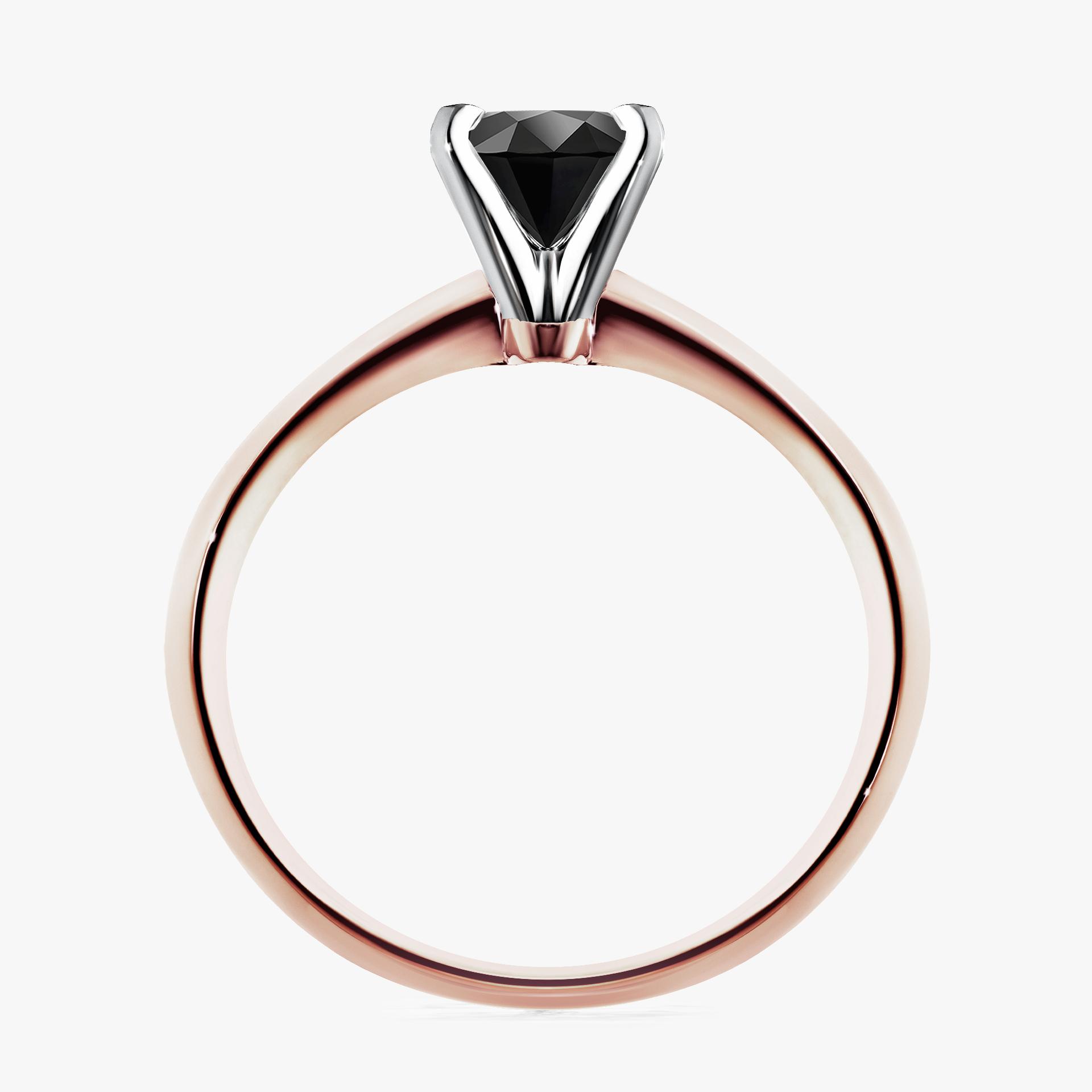 Pierscionek zareczynowy z diamentem czarny 050 CT z rozowego zlota my angel 02