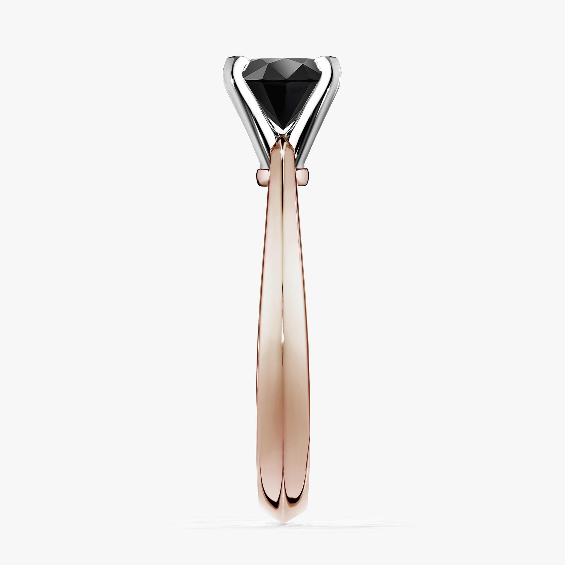 Pierscionek zareczynowy z diamentem czarny 050 CT z rozowego zlota my angel 03