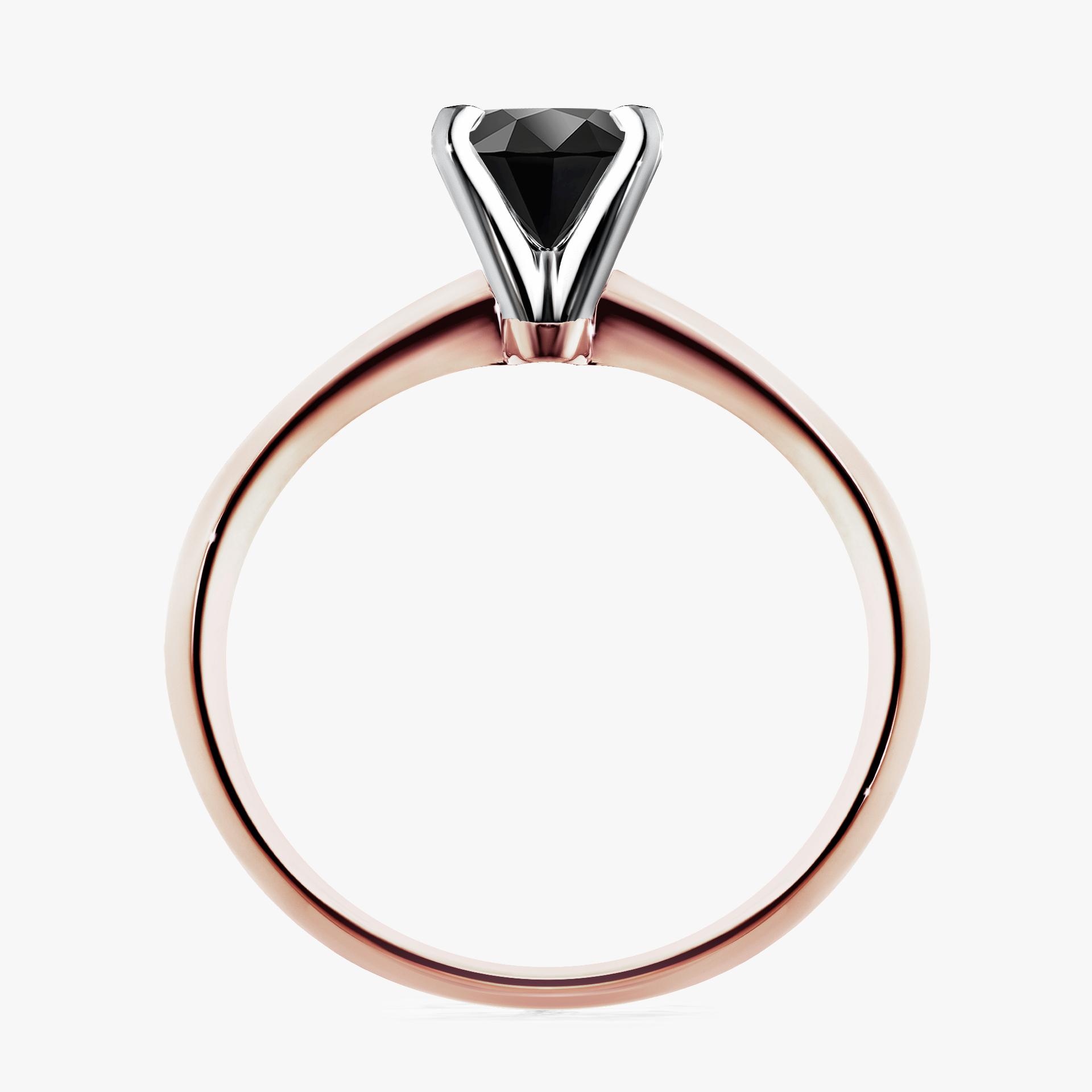 Pierscionek zareczynowy z diamentem czarny 080 CT z rozowego zlota my angel 02