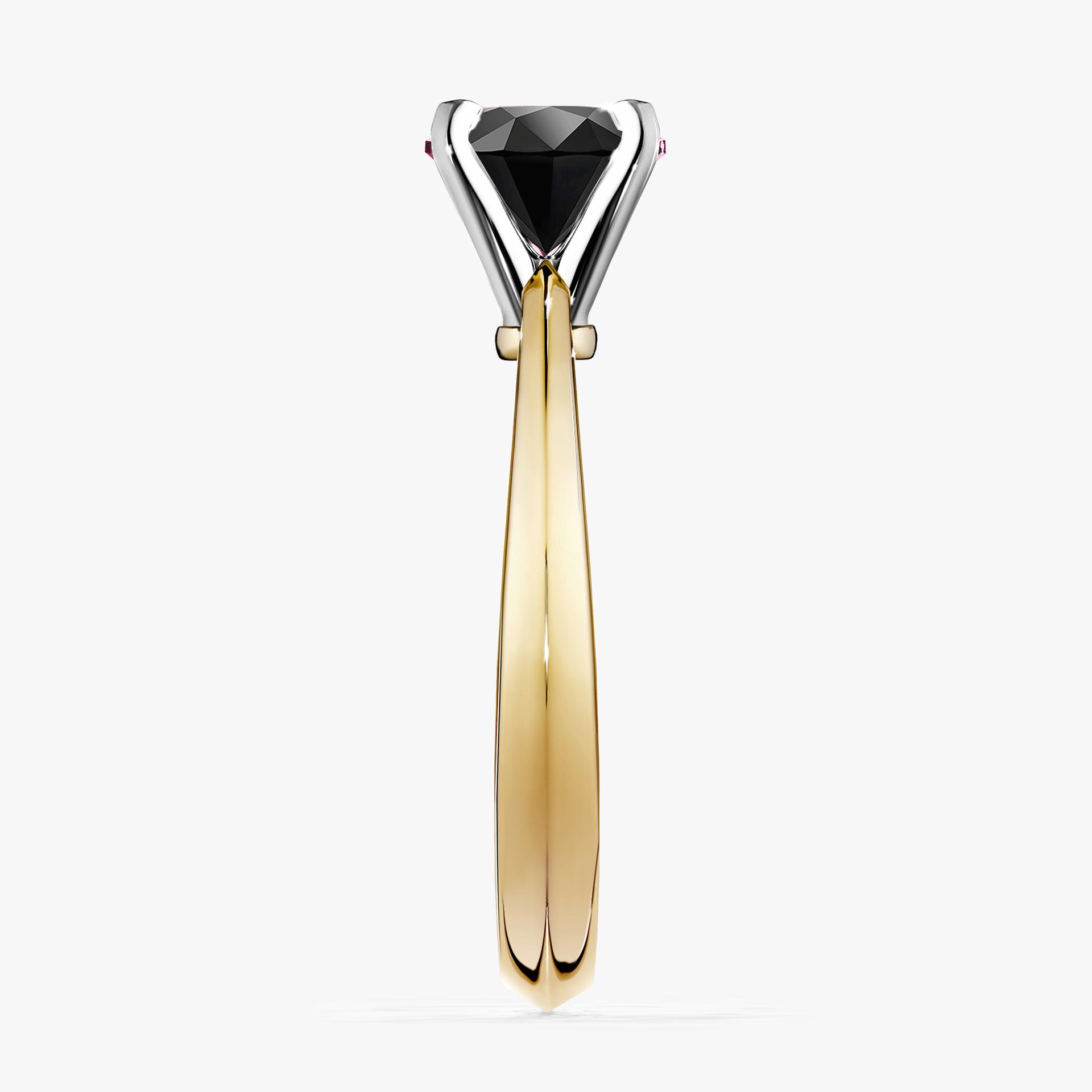 Pierścionek zaręczynowy My Angel z żółtego złota z czarnym diamentem 1,00ct