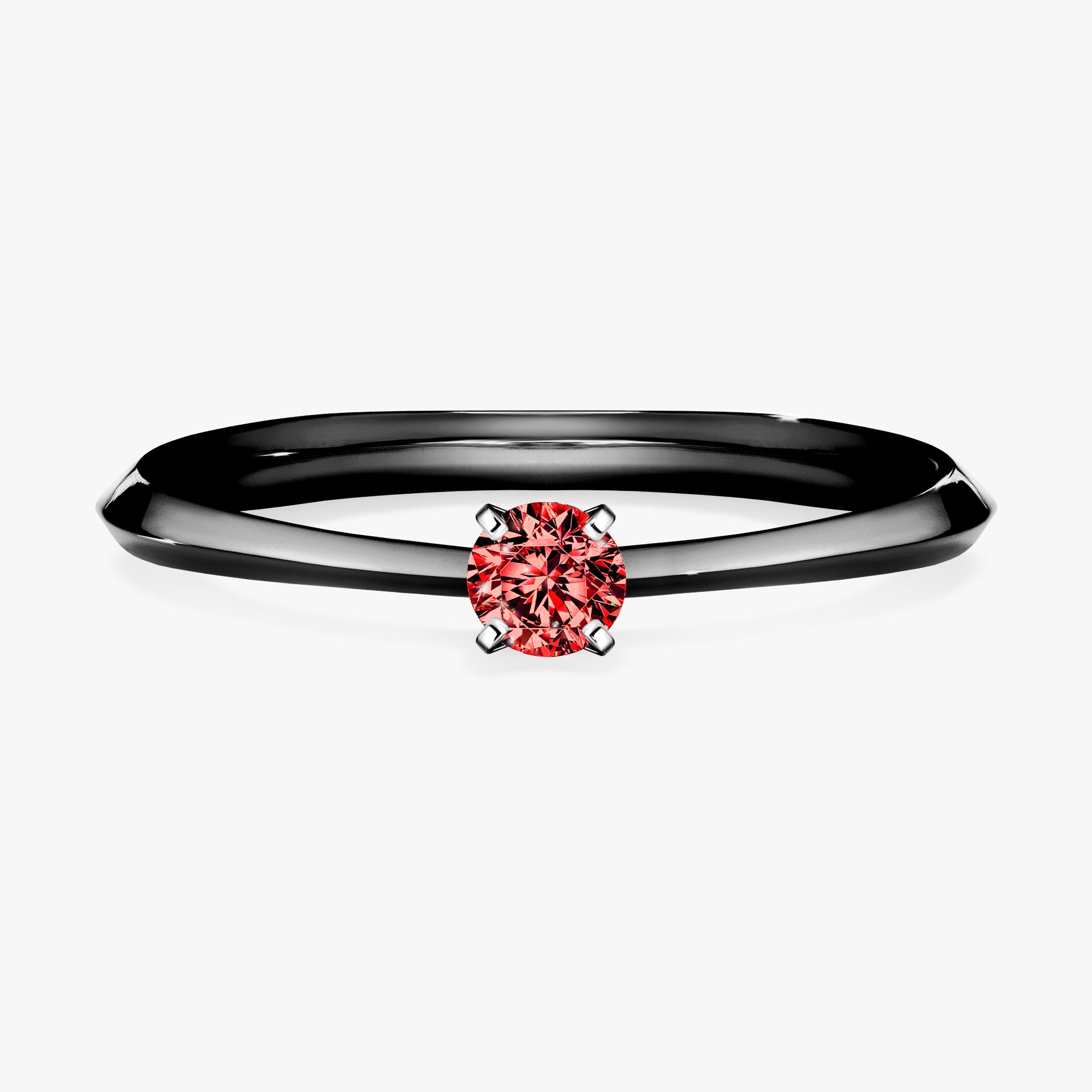 Pierscionek zareczynowy z diamentem czerwony 010 CT z czarnego zlota my angel 01