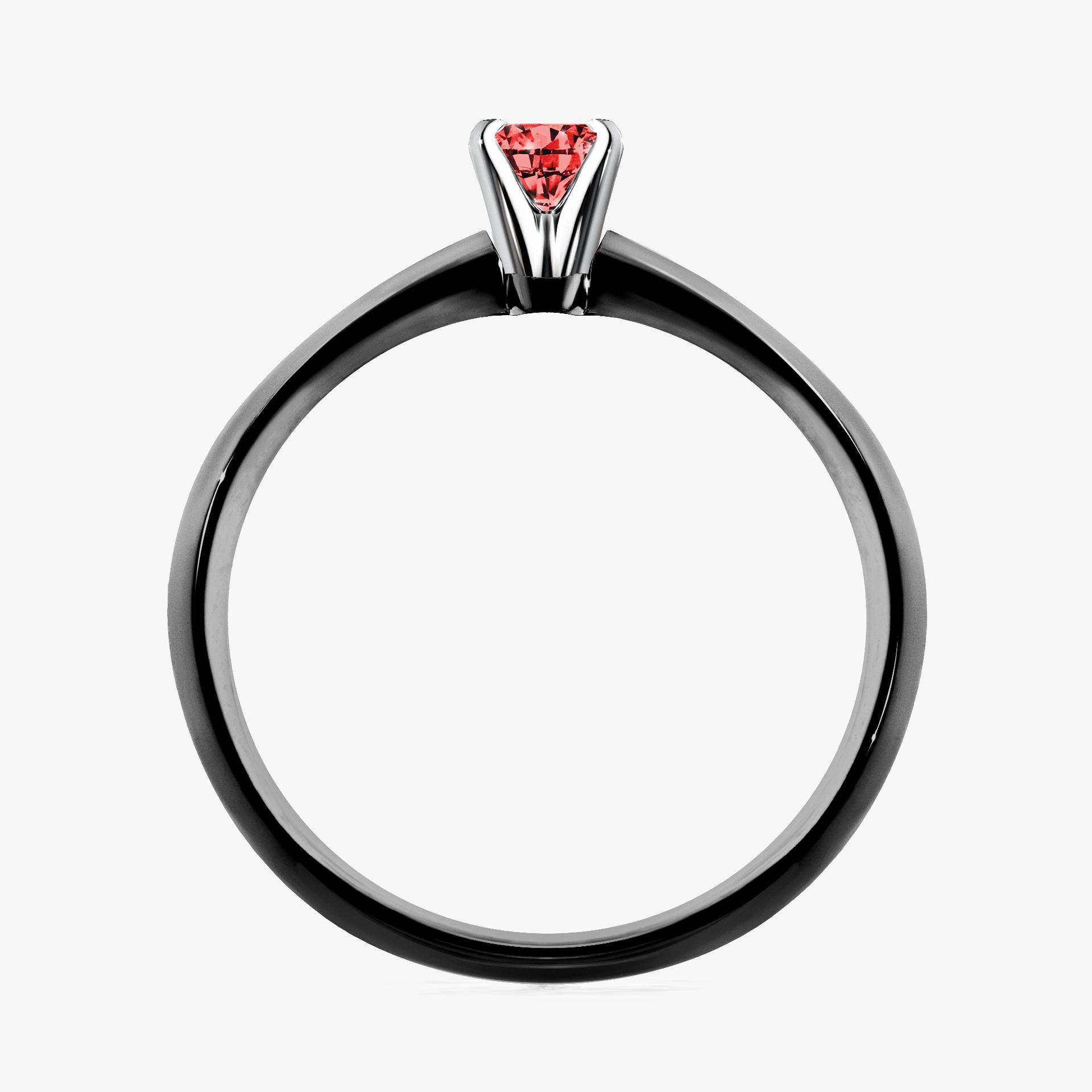 Pierscionek zareczynowy z diamentem czerwony 010 CT z czarnego zlota my angel 02