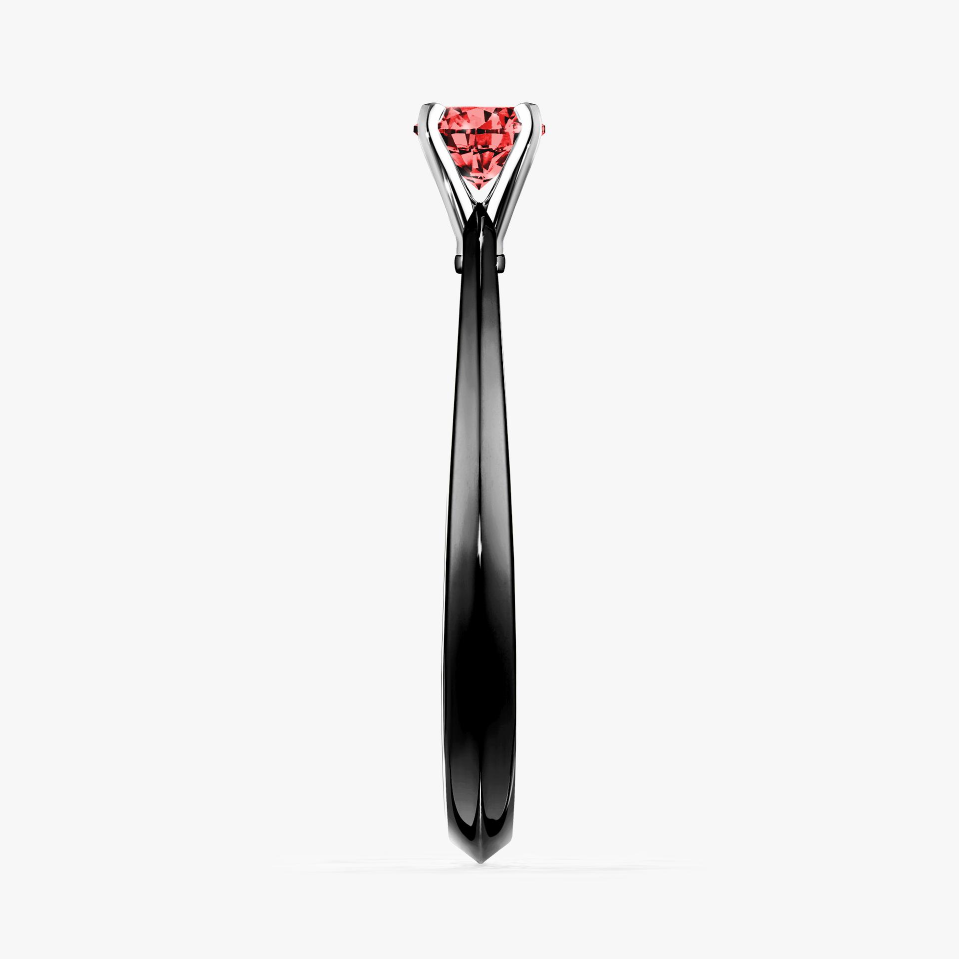 Pierscionek zareczynowy z diamentem czerwony 010 CT z czarnego zlota my angel 03