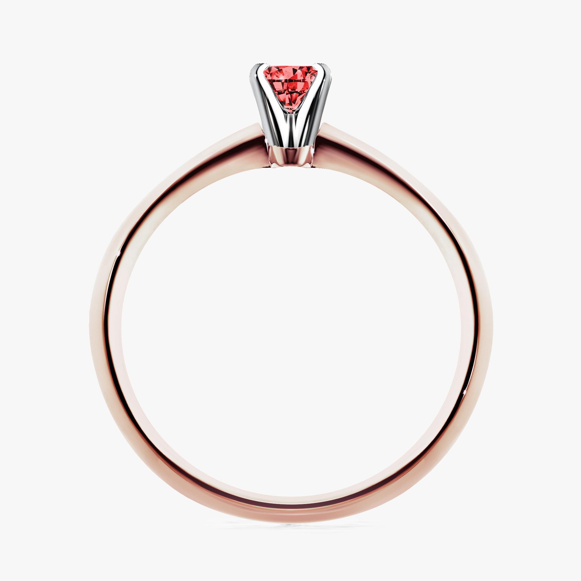 Pierscionek zareczynowy z diamentem czerwony 010 CT z rozowego zlota my angel 02