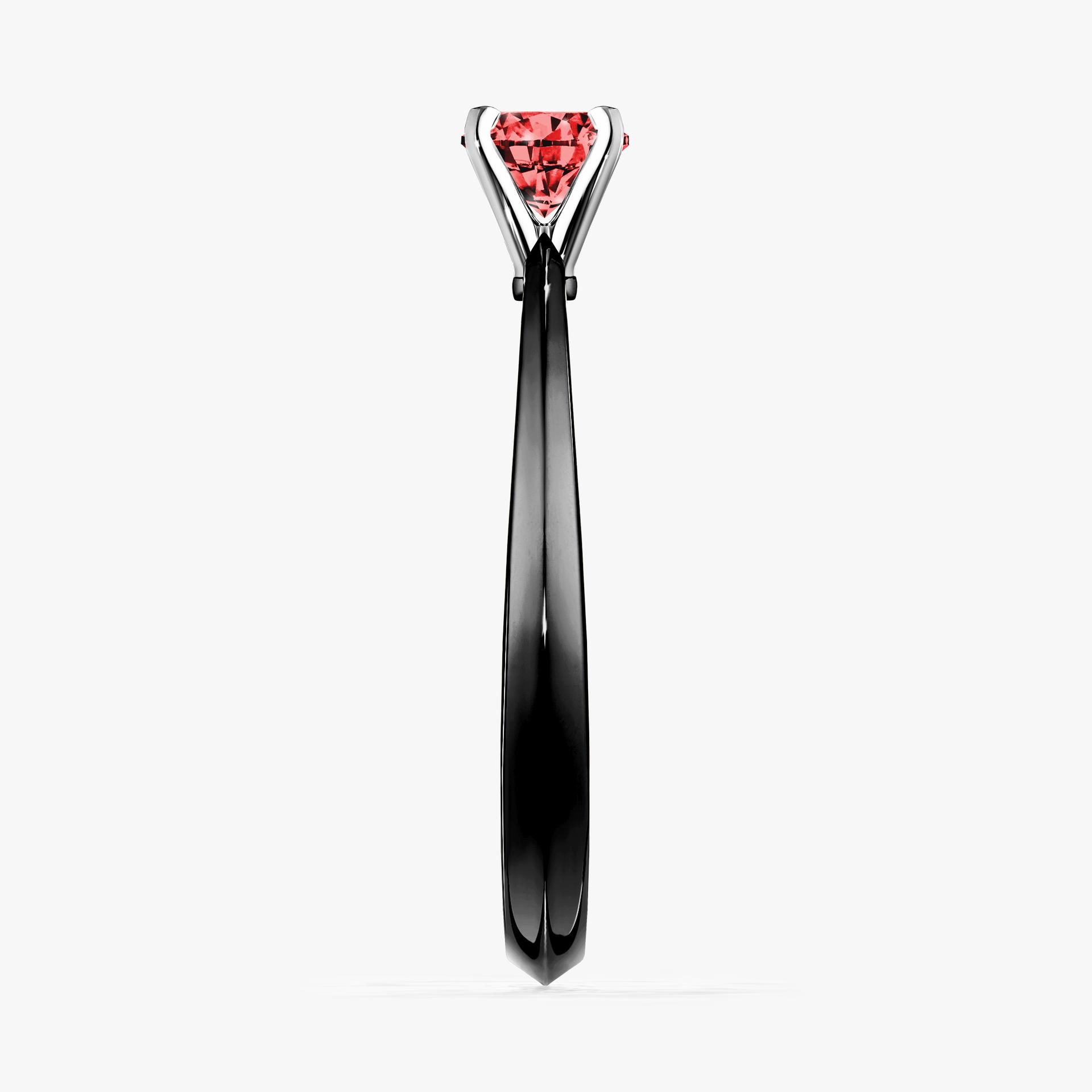 Pierscionek zareczynowy z diamentem czerwony 017 CT z czarnego zlota my angel 03