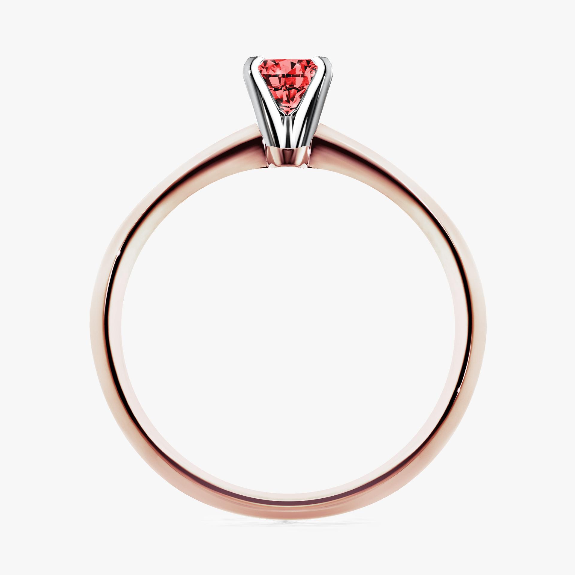 Pierscionek zareczynowy z diamentem czerwony 017 CT z rozowego zlota my angel 02