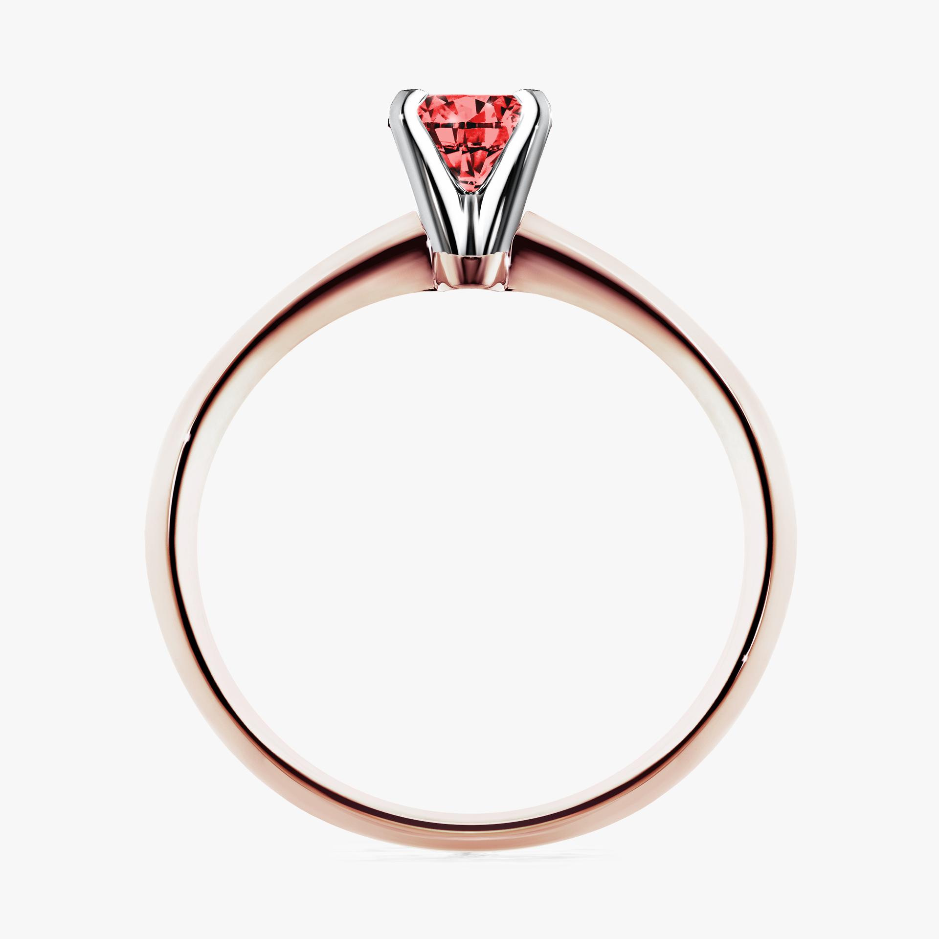 Pierscionek zareczynowy z diamentem czerwony 025 CT z rozowego zlota my angel 02