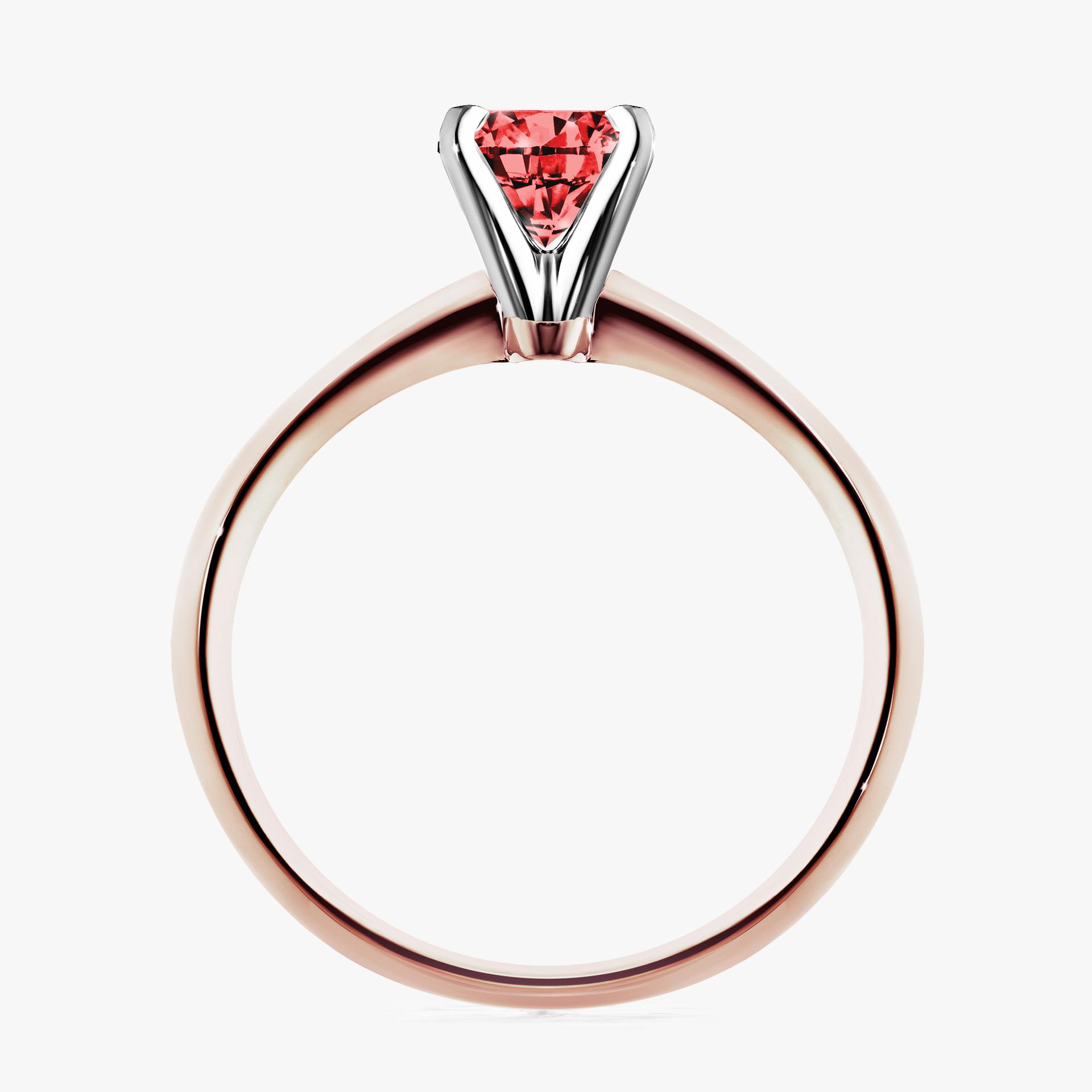 Pierscionek zareczynowy z diamentem czerwony 030 CT z rozowego zlota my angel 02