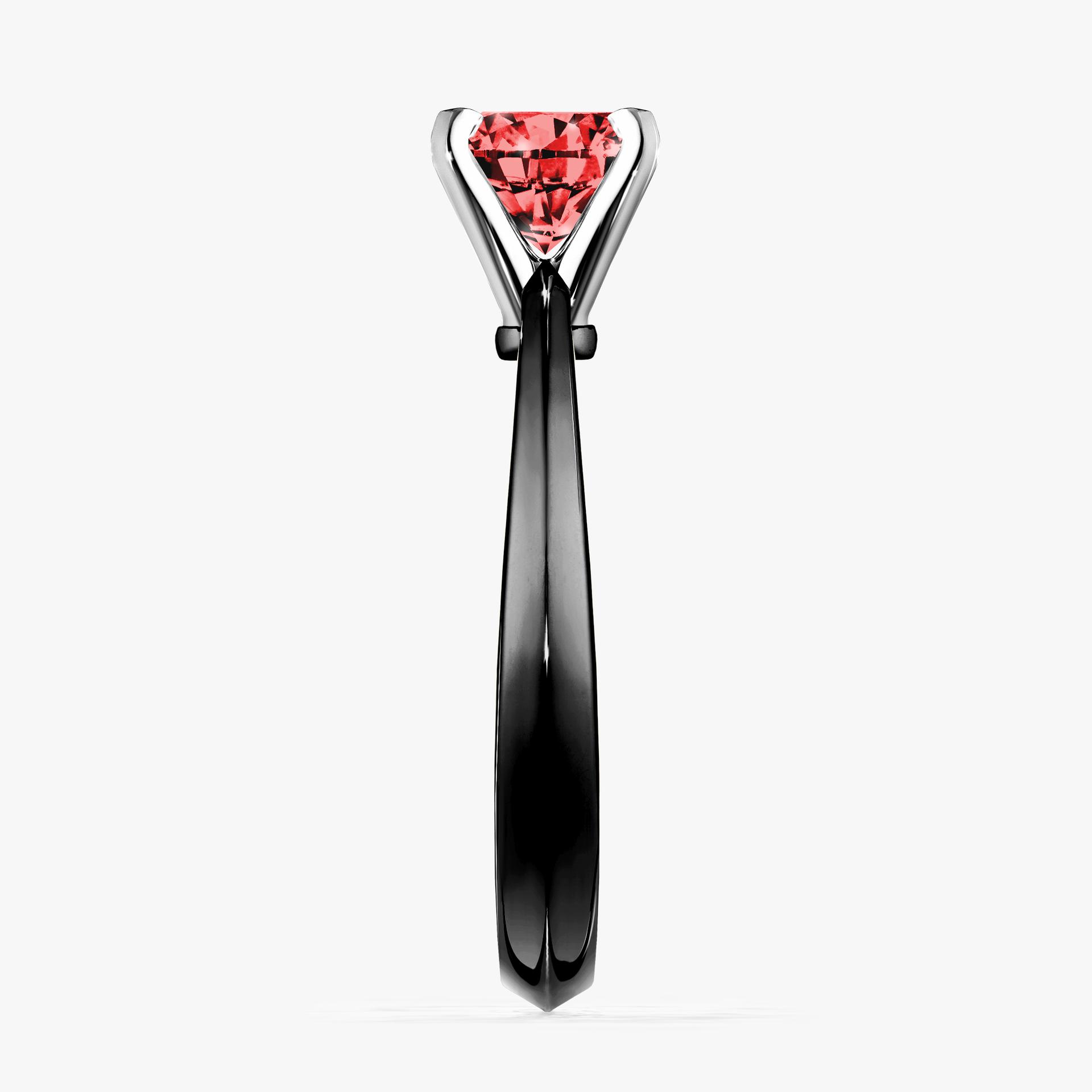 Pierscionek zareczynowy z diamentem czerwony 050 CT z czarnego zlota my angel 03