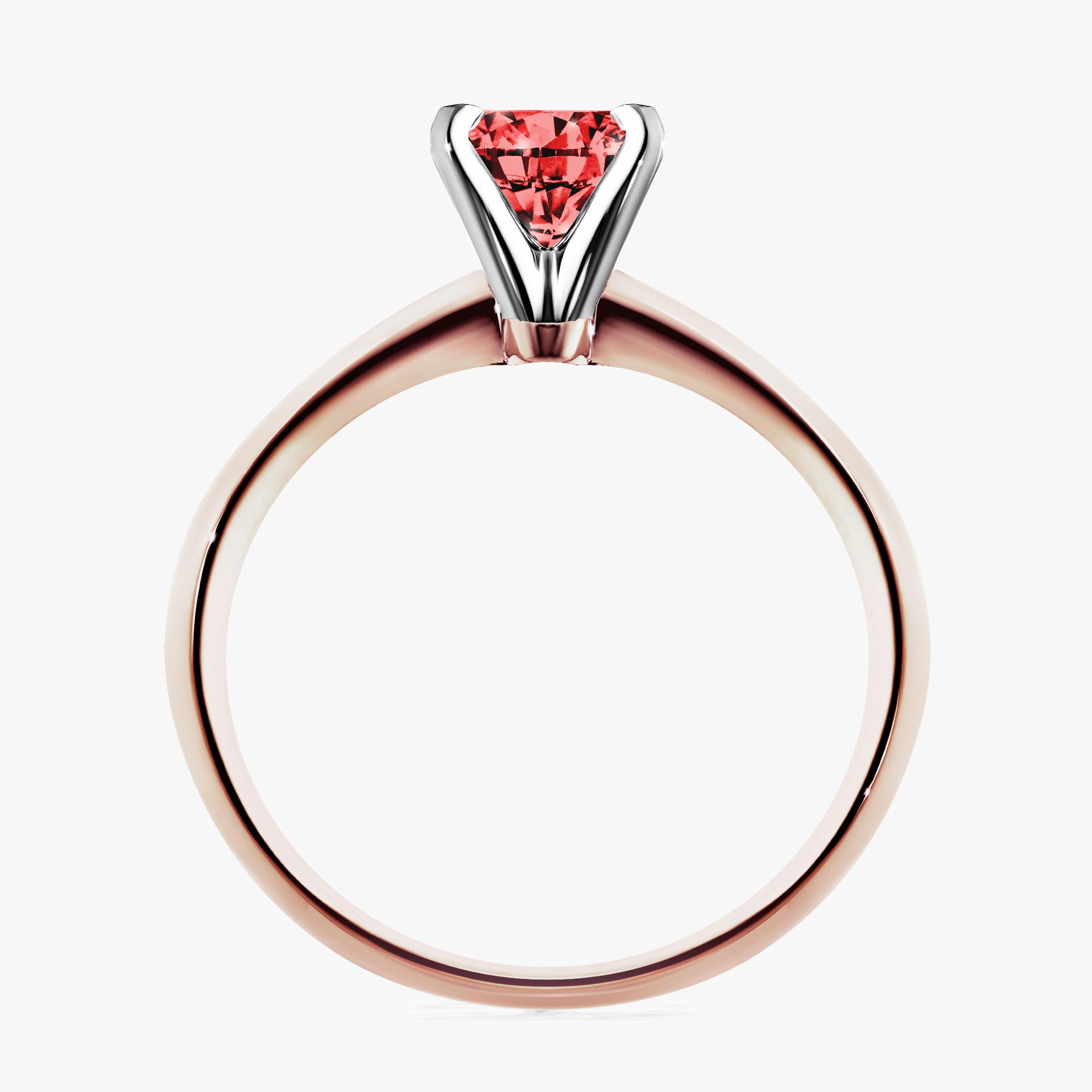 Pierscionek zareczynowy z diamentem czerwony 050 CT z rozowego zlota my angel 02