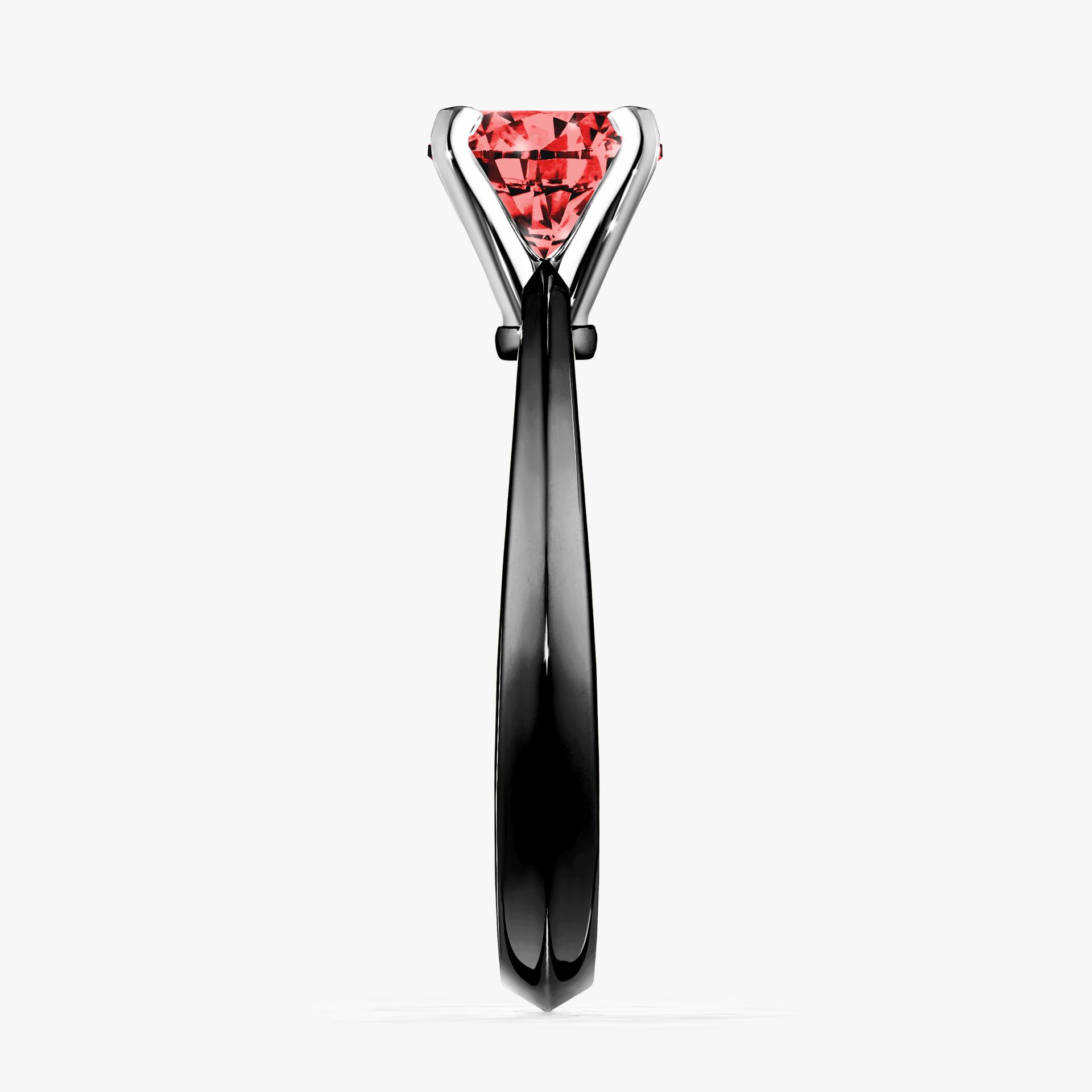 Pierscionek zareczynowy z diamentem czerwony 080 CT z czarnego zlota my angel 03