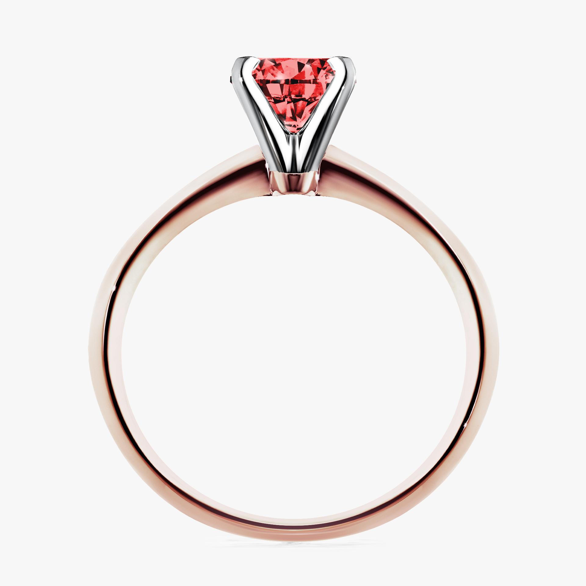 Pierscionek zareczynowy z diamentem czerwony 080 CT z rozowego zlota my angel 02