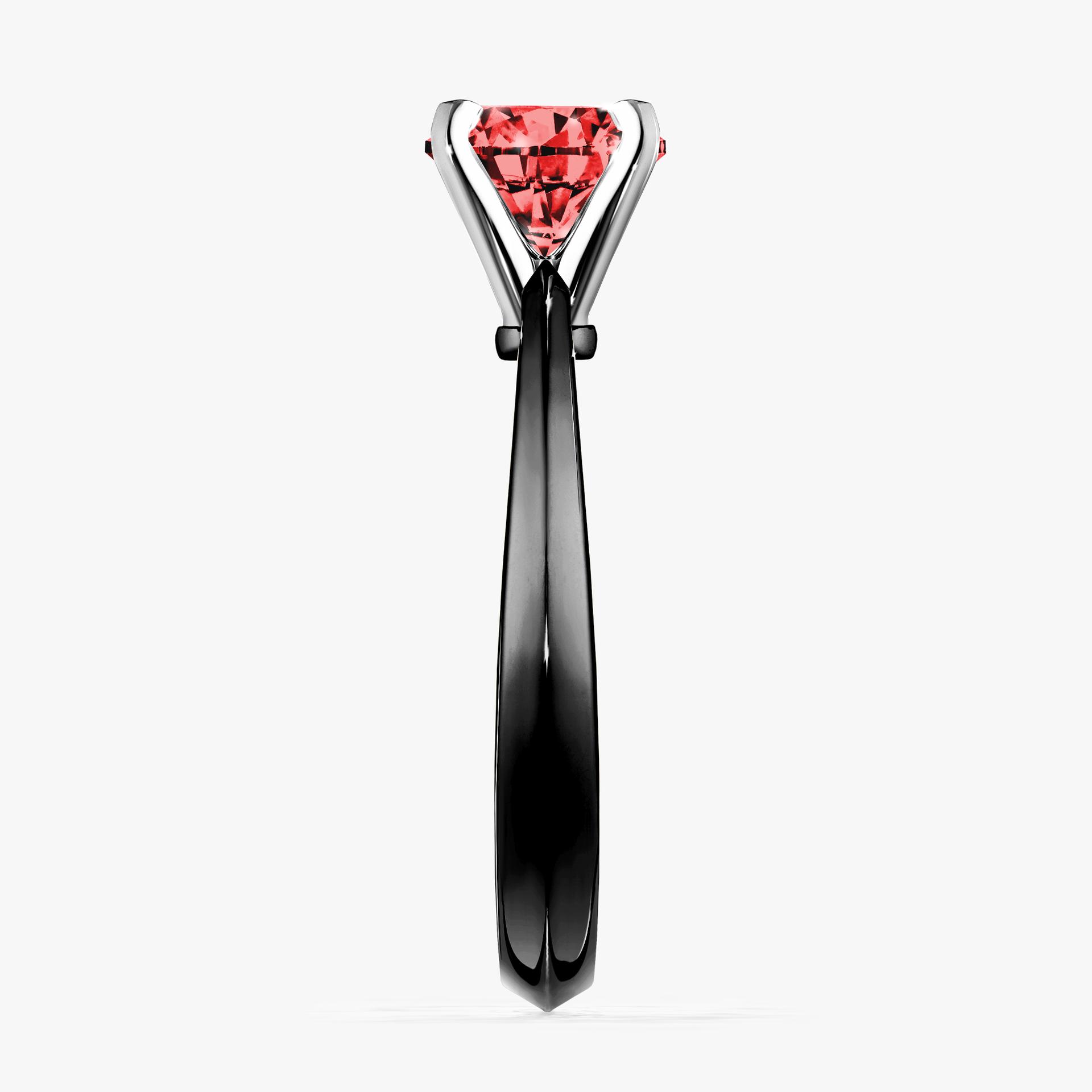 Pierscionek zareczynowy z diamentem czerwony 100 CT z czarnego zlota my angel 03