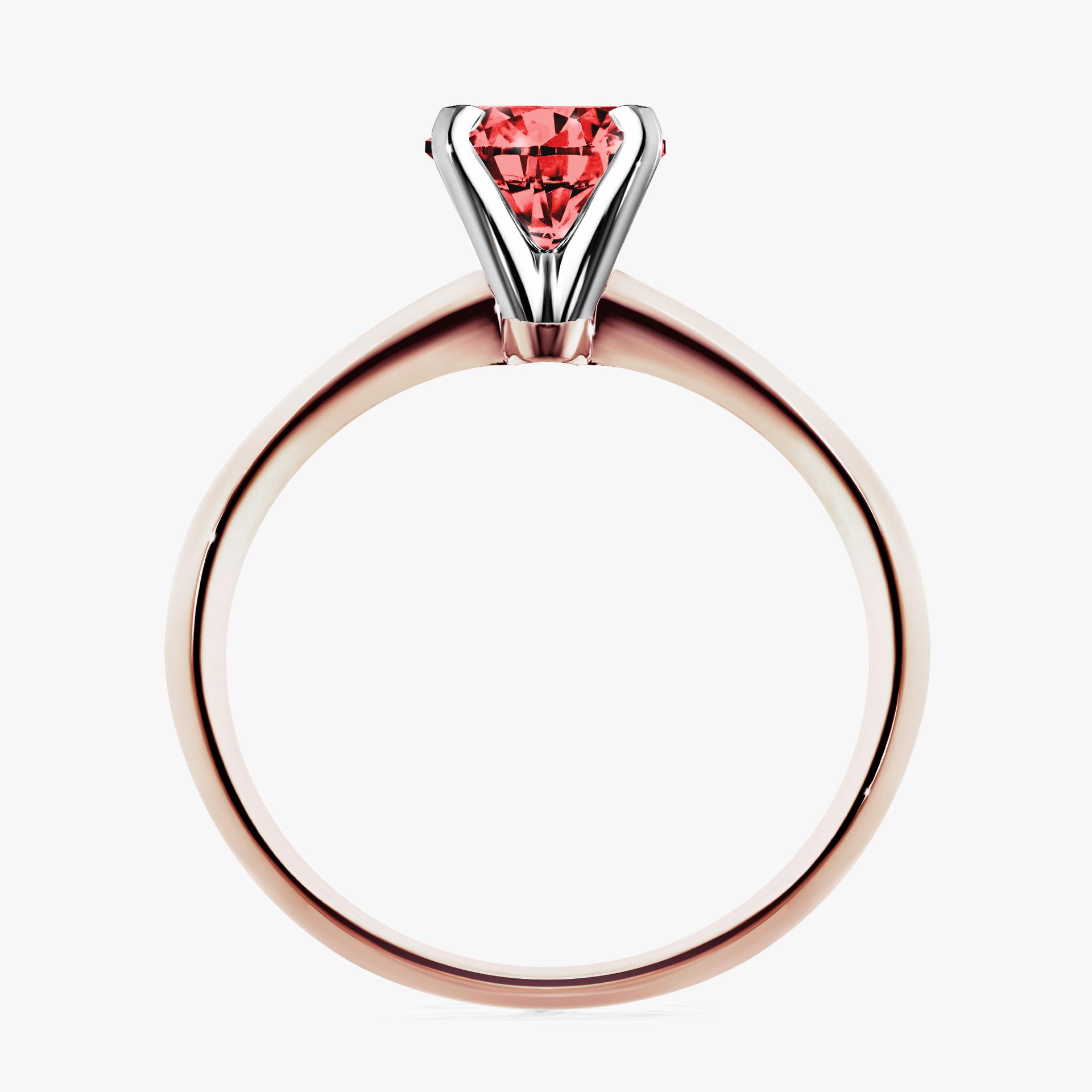 Pierscionek zareczynowy z diamentem czerwony 100 CT z rozowego zlota my angel 02