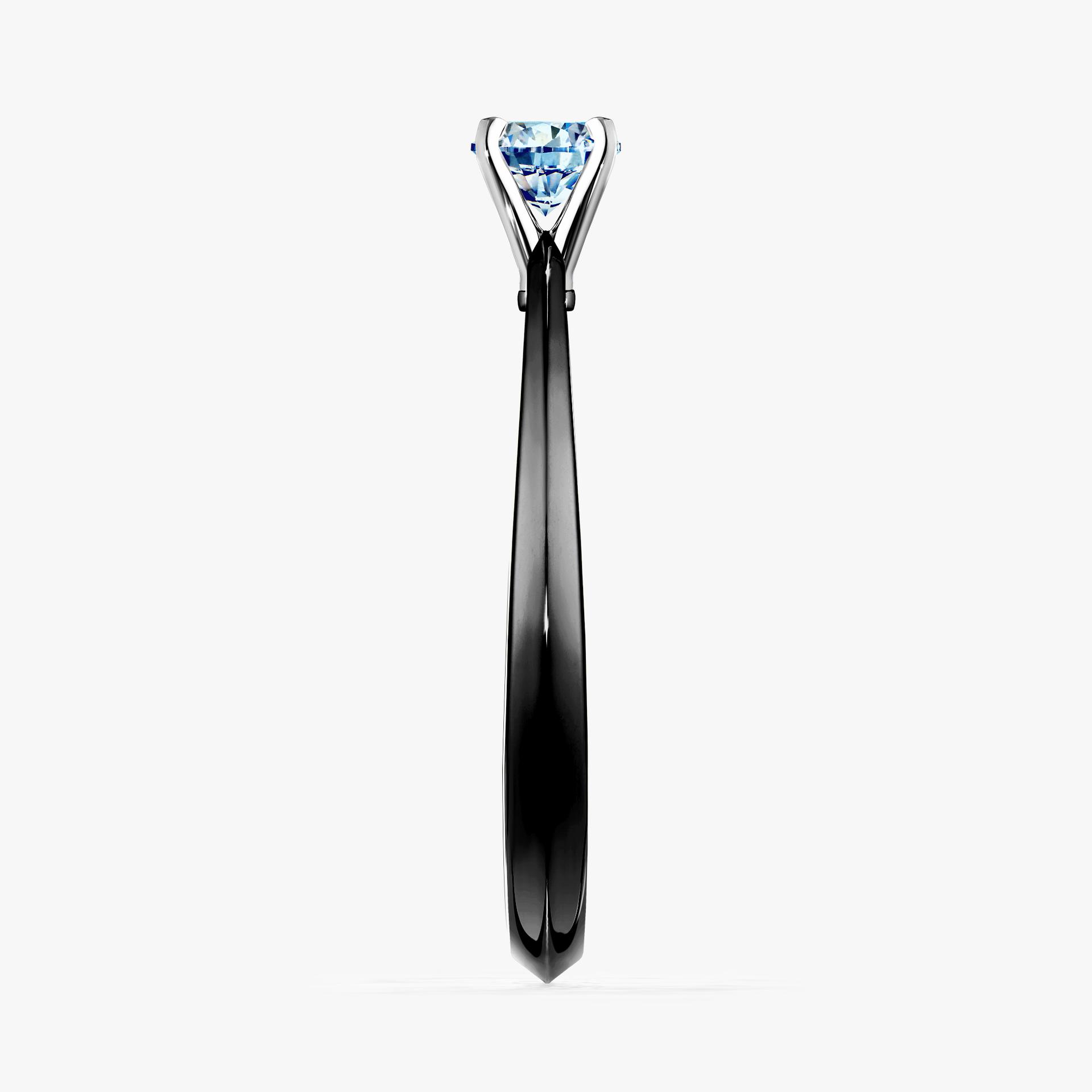 Pierscionek zareczynowy z diamentem niebieski 010 CT z czarnego zlota my angel 03