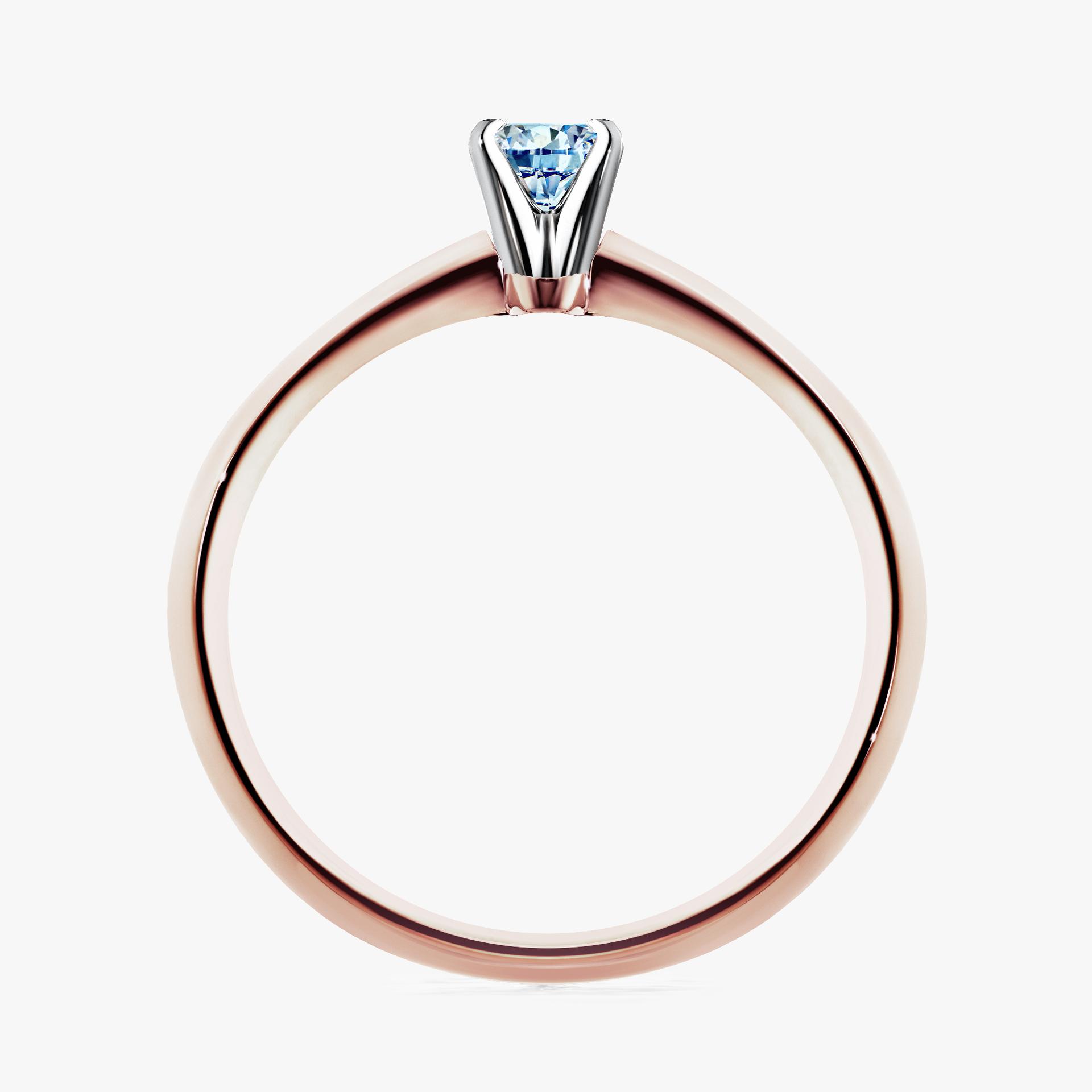 Pierscionek zareczynowy z diamentem niebieski 010 CT z rozowego zlota my angel 02