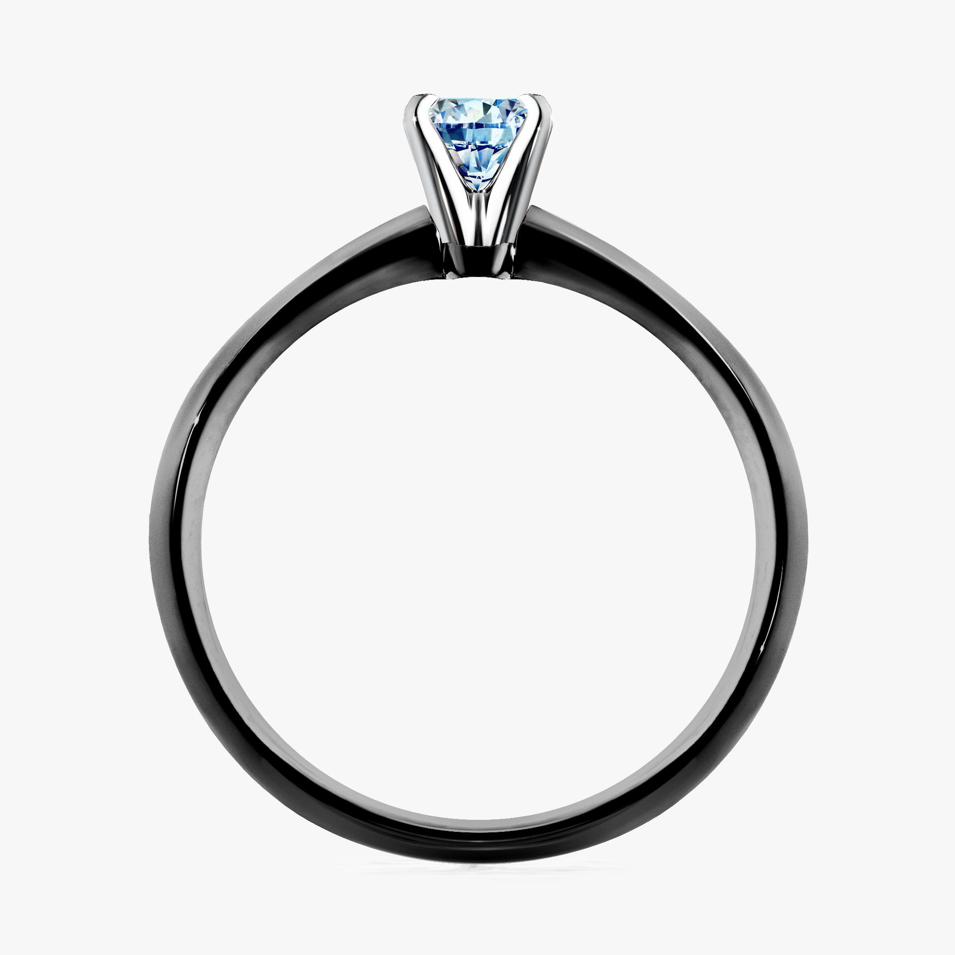 Pierscionek zareczynowy z diamentem niebieski 017 CT z czarnego zlota my angel 02