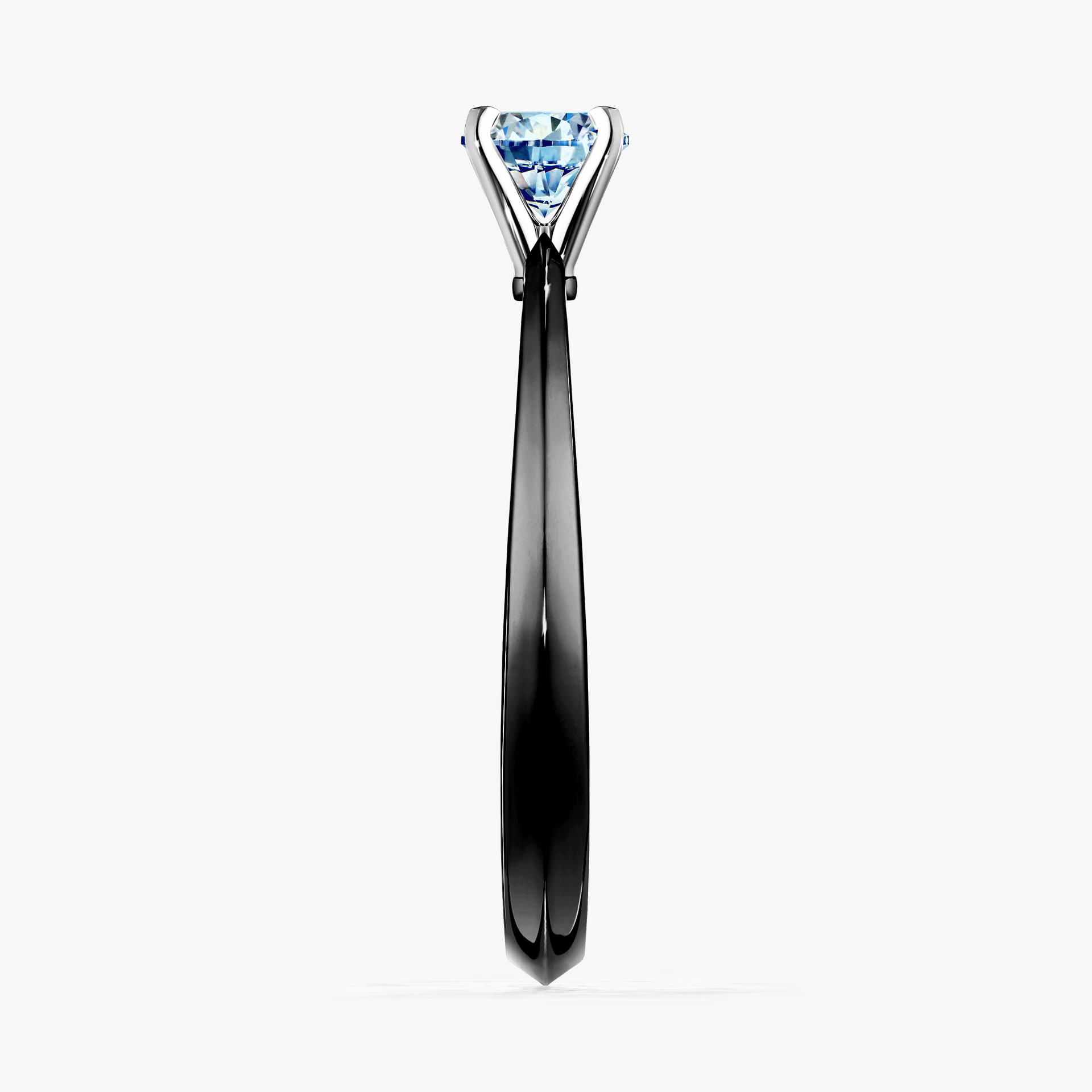 Pierscionek zareczynowy z diamentem niebieski 017 CT z czarnego zlota my angel 03