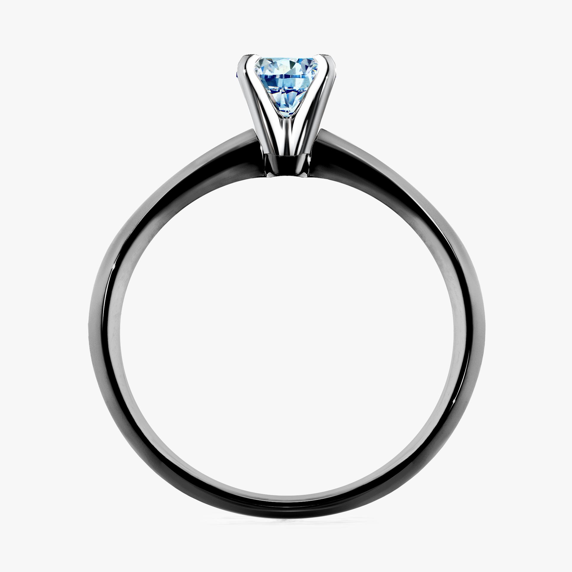 Pierscionek zareczynowy z diamentem niebieski 025 CT z czarnego zlota my angel 02