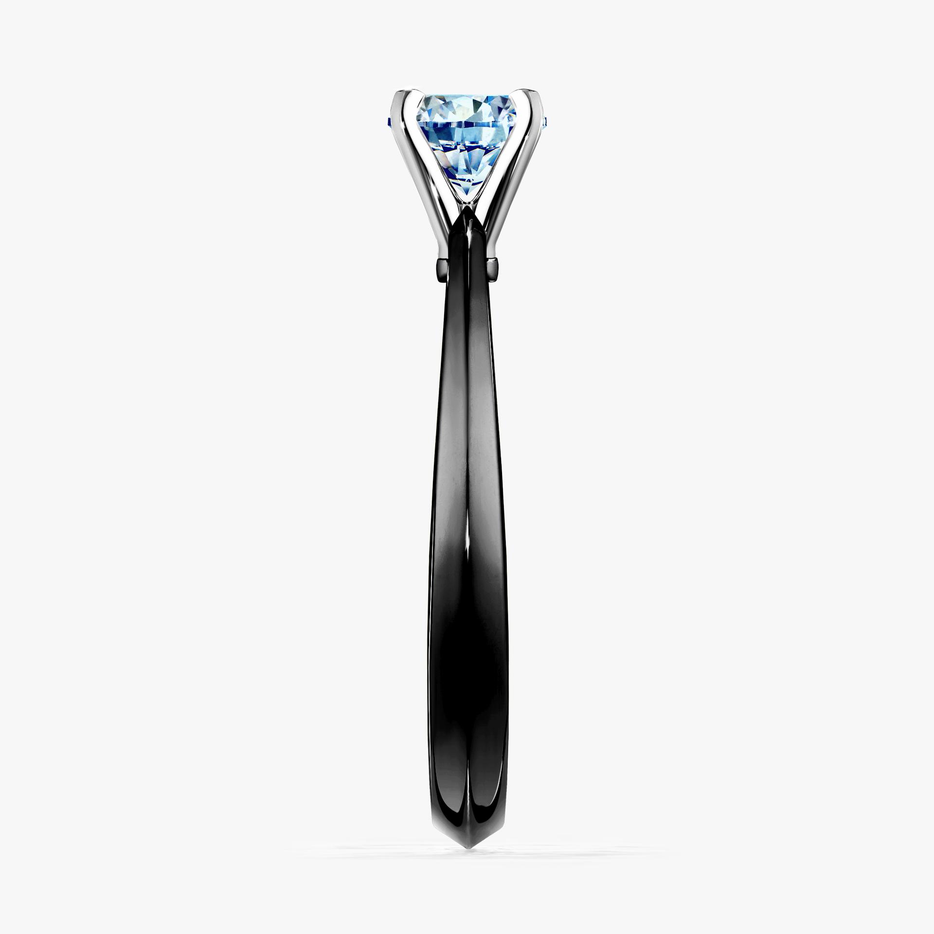 Pierscionek zareczynowy z diamentem niebieski 025 CT z czarnego zlota my angel 03