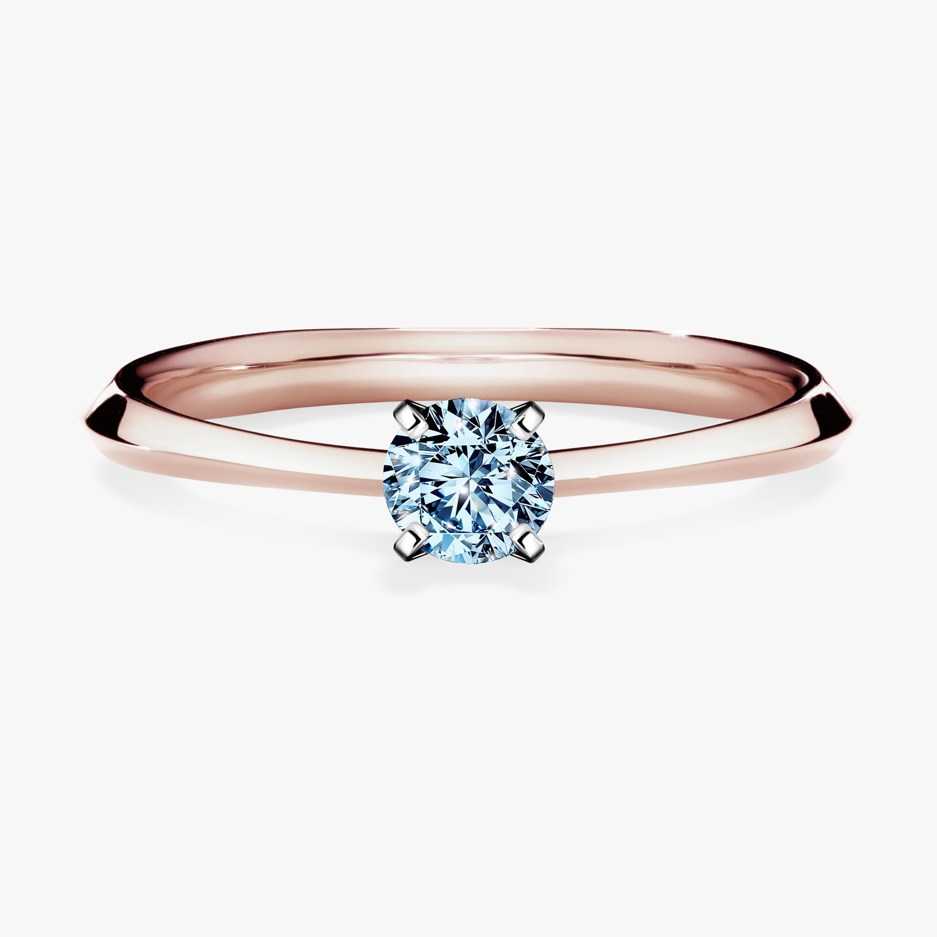Pierscionek zareczynowy z diamentem niebieski 025 CT z rozowego zlota my angel 01