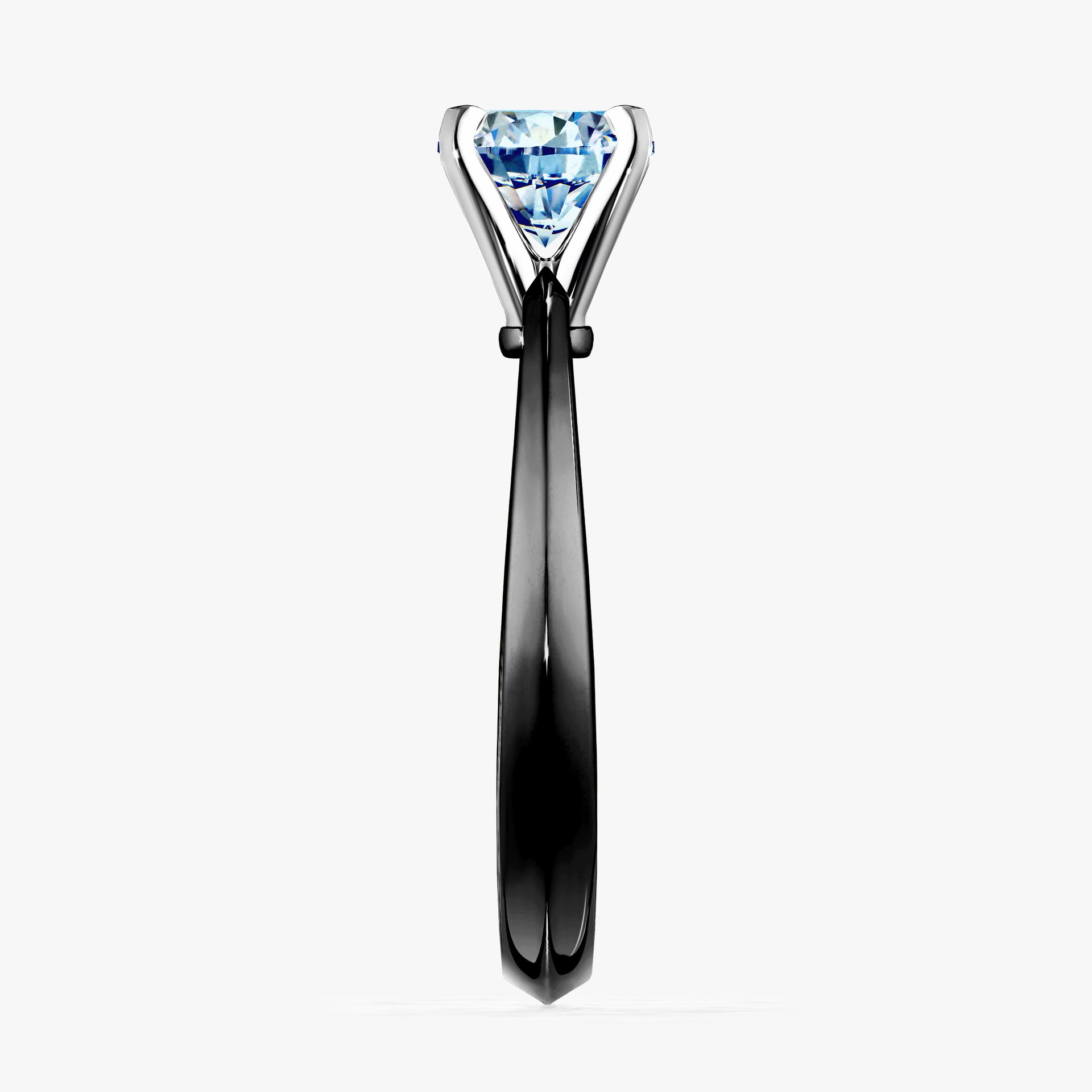 Pierscionek zareczynowy z diamentem niebieski 030 CT z czarnego zlota my angel 03
