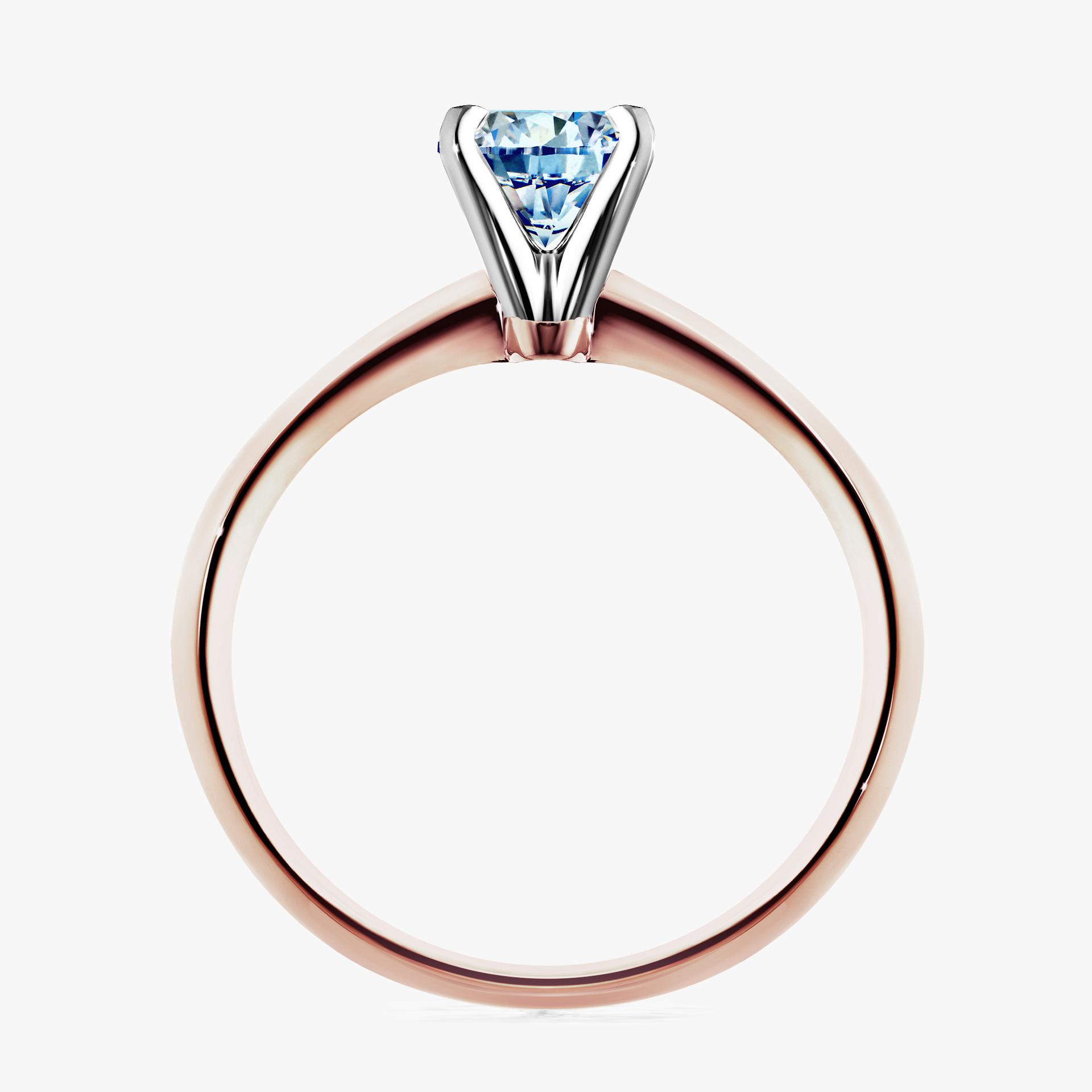 Pierscionek zareczynowy z diamentem niebieski 030 CT z rozowego zlota my angel 02
