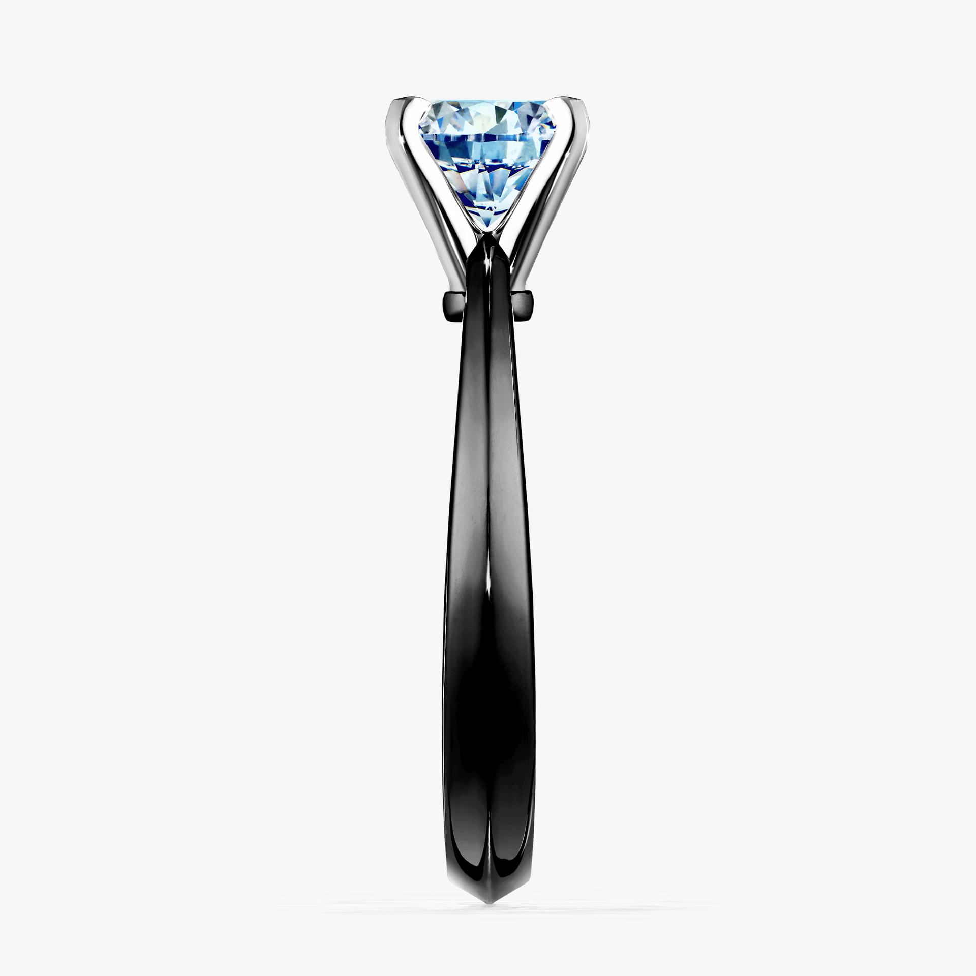 Pierscionek zareczynowy z diamentem niebieski 050 CT z czarnego zlota my angel 03