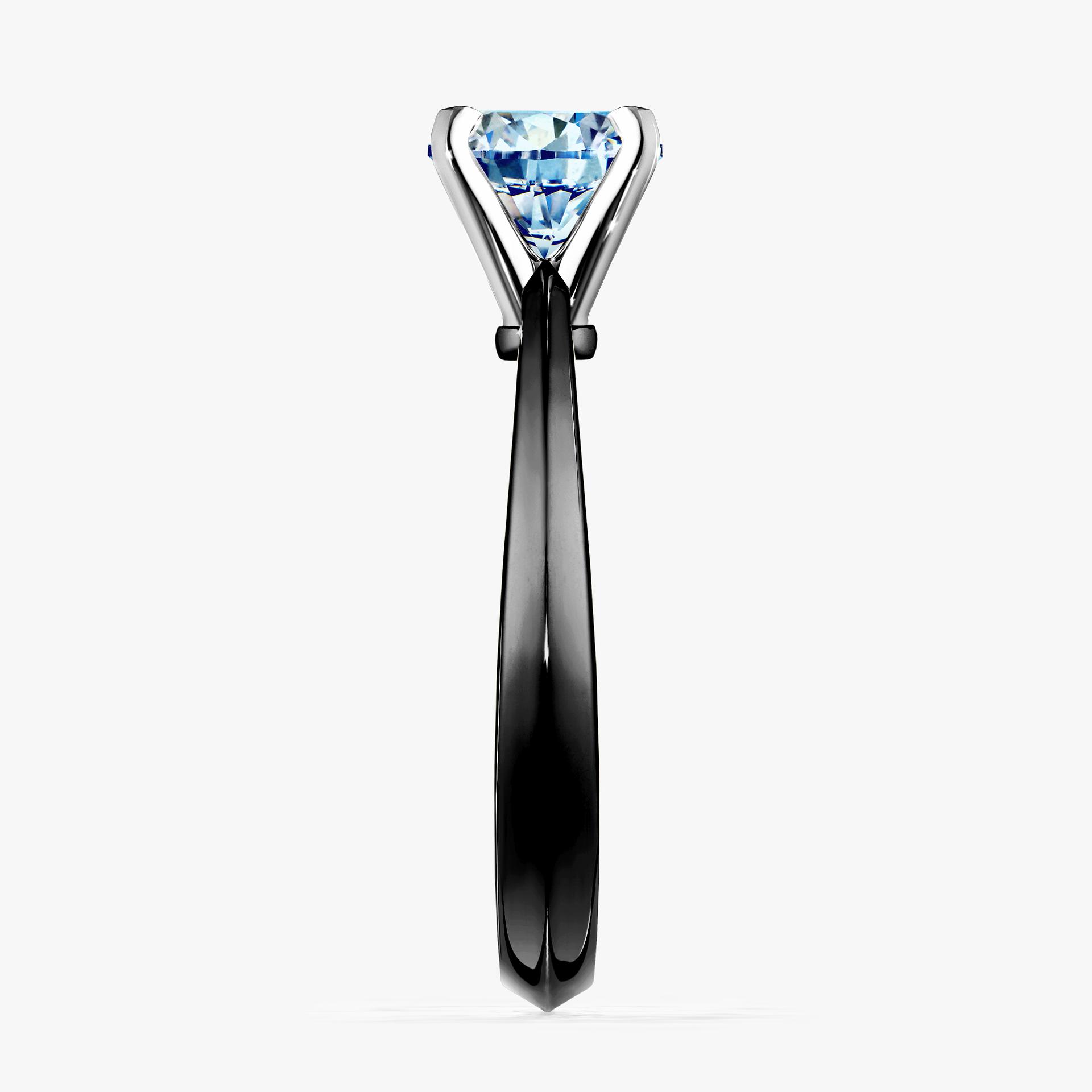 Pierscionek zareczynowy z diamentem niebieski 080 CT z czarnego zlota my angel 03