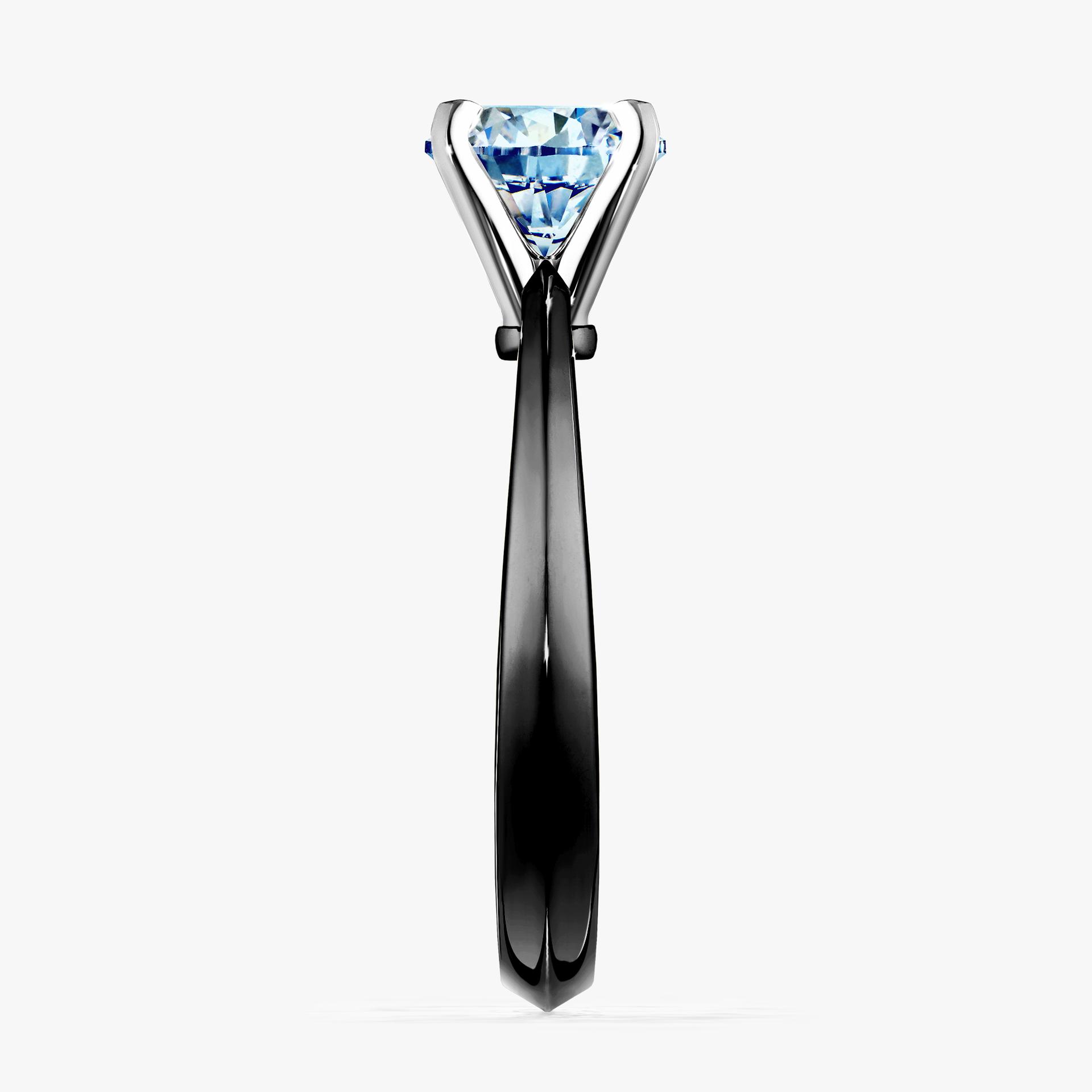 Pierscionek zareczynowy z diamentem niebieski 100 CT z czarnego zlota my angel 03