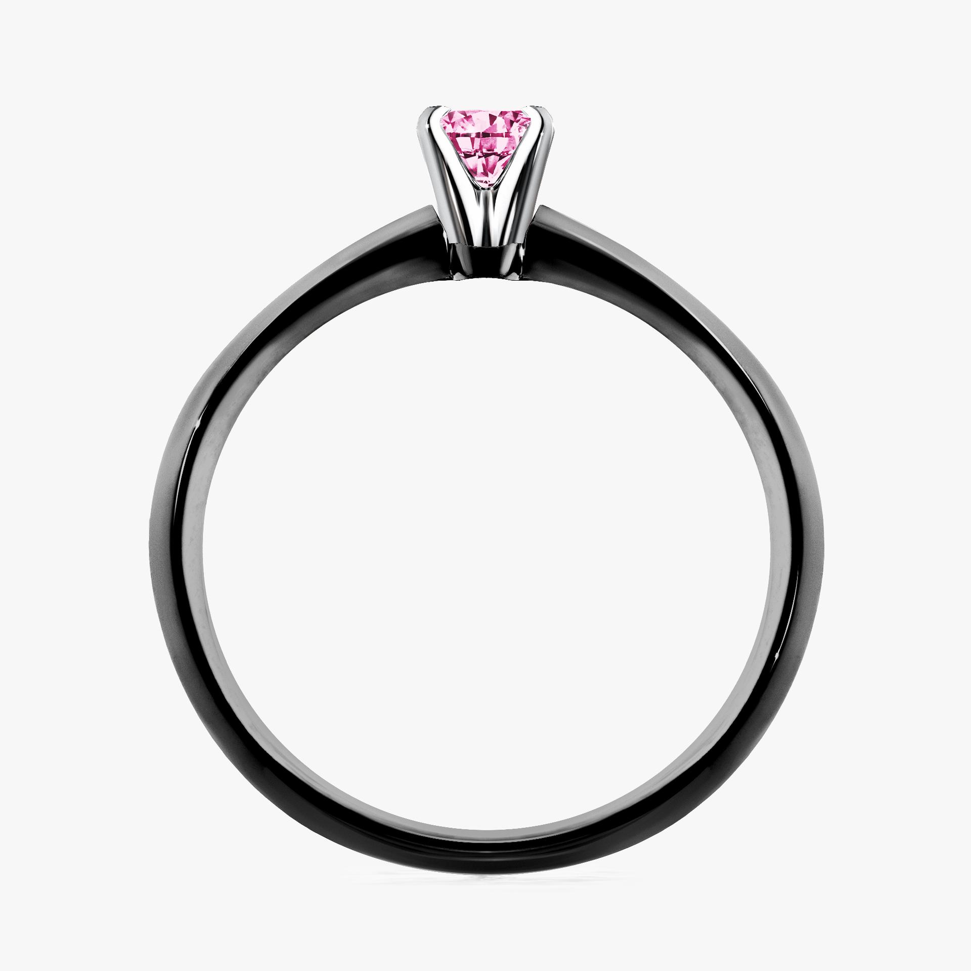 Pierscionek zareczynowy z diamentem rozowy 010 CT z czarnego zlota my angel 02