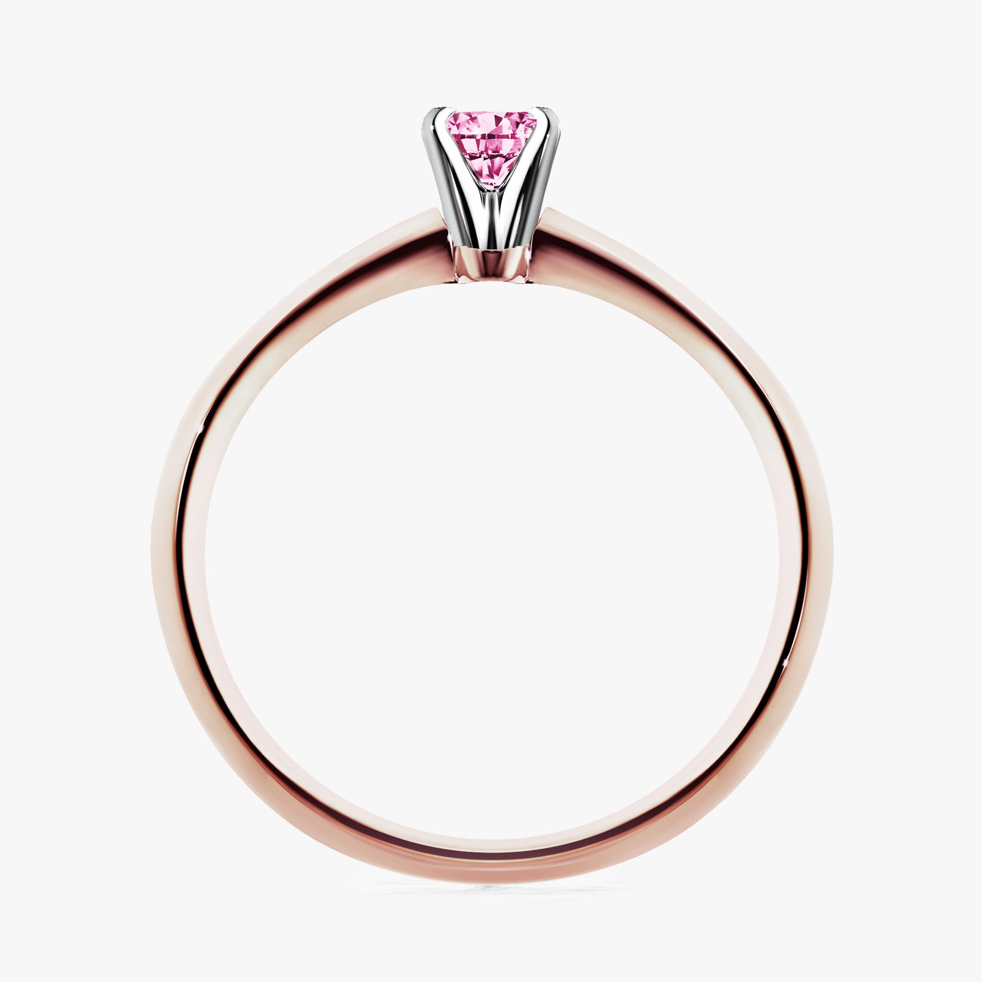 Pierscionek zareczynowy z diamentem rozowy 010 CT z rozowego zlota my angel 02