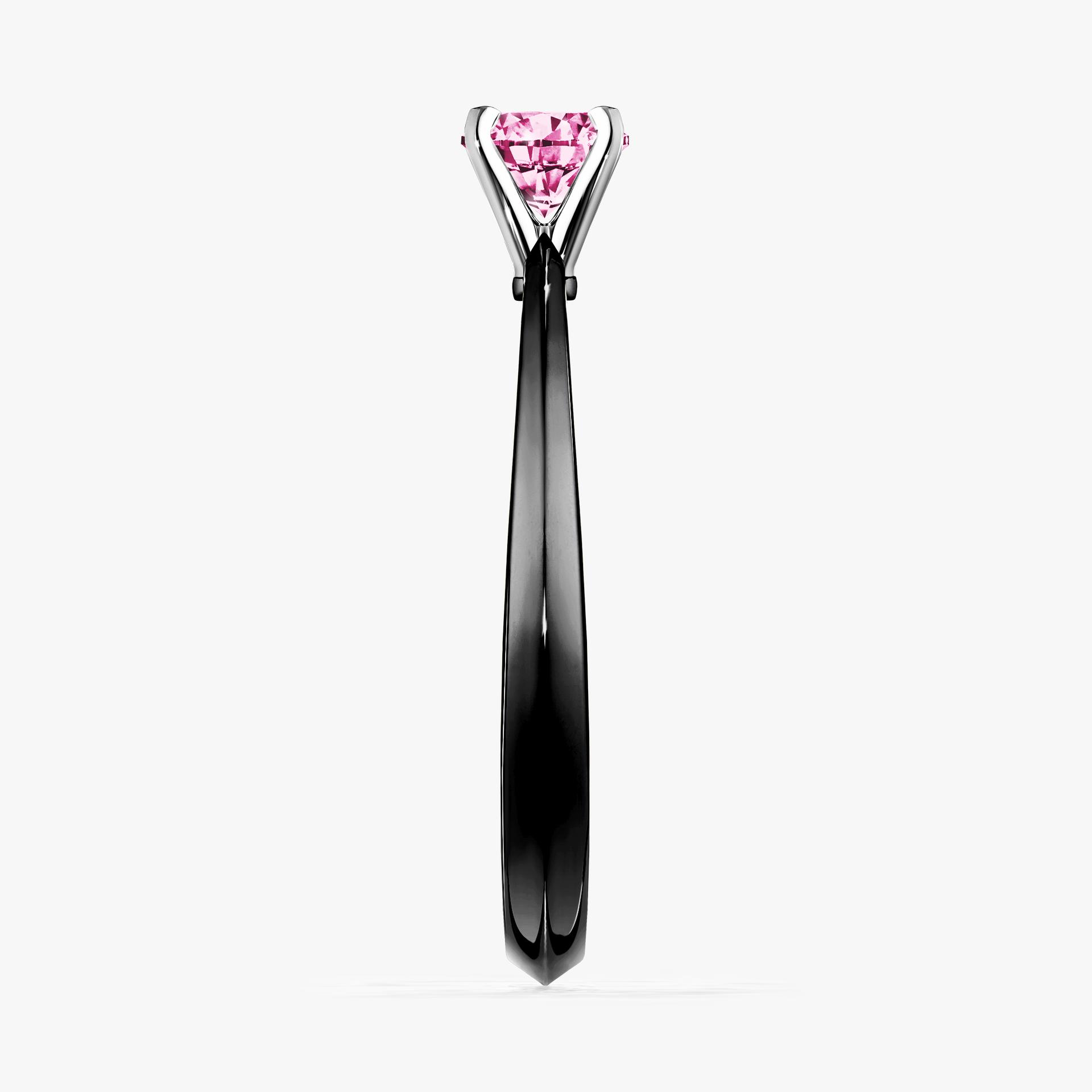 Pierscionek zareczynowy z diamentem rozowy 017 CT z czarnego zlota my angel 03