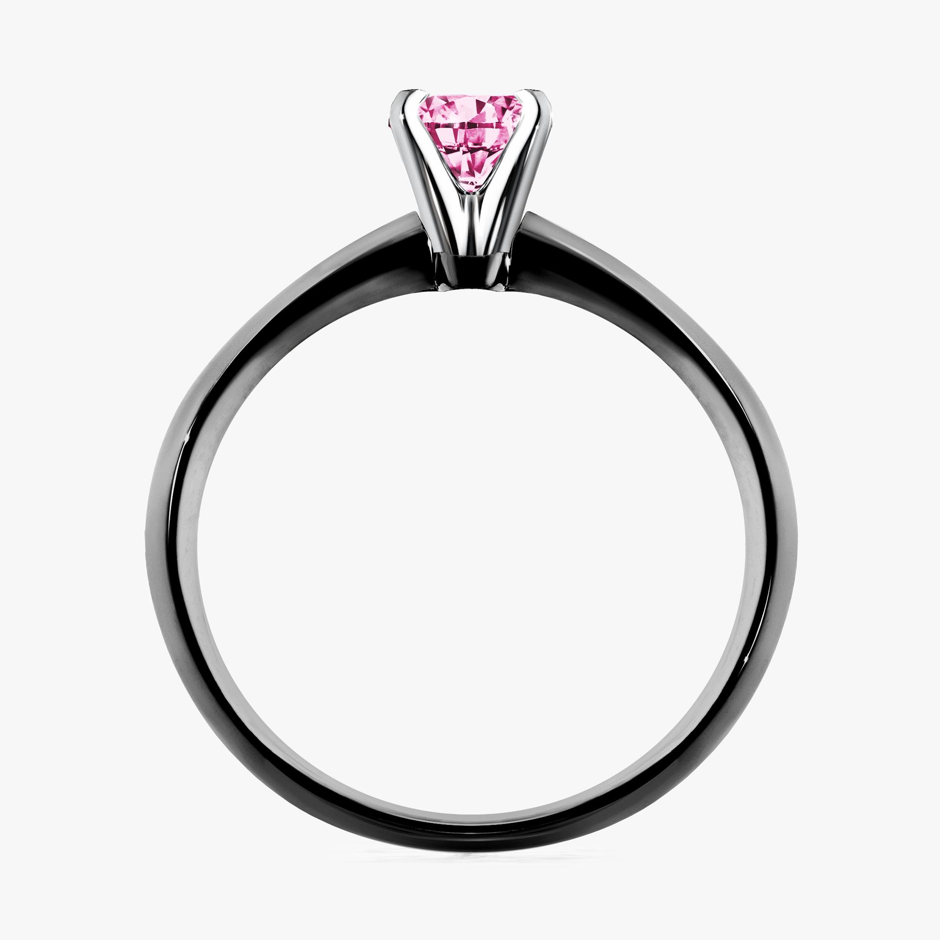 Pierscionek zareczynowy z diamentem rozowy 025 CT z czarnego zlota my angel 02