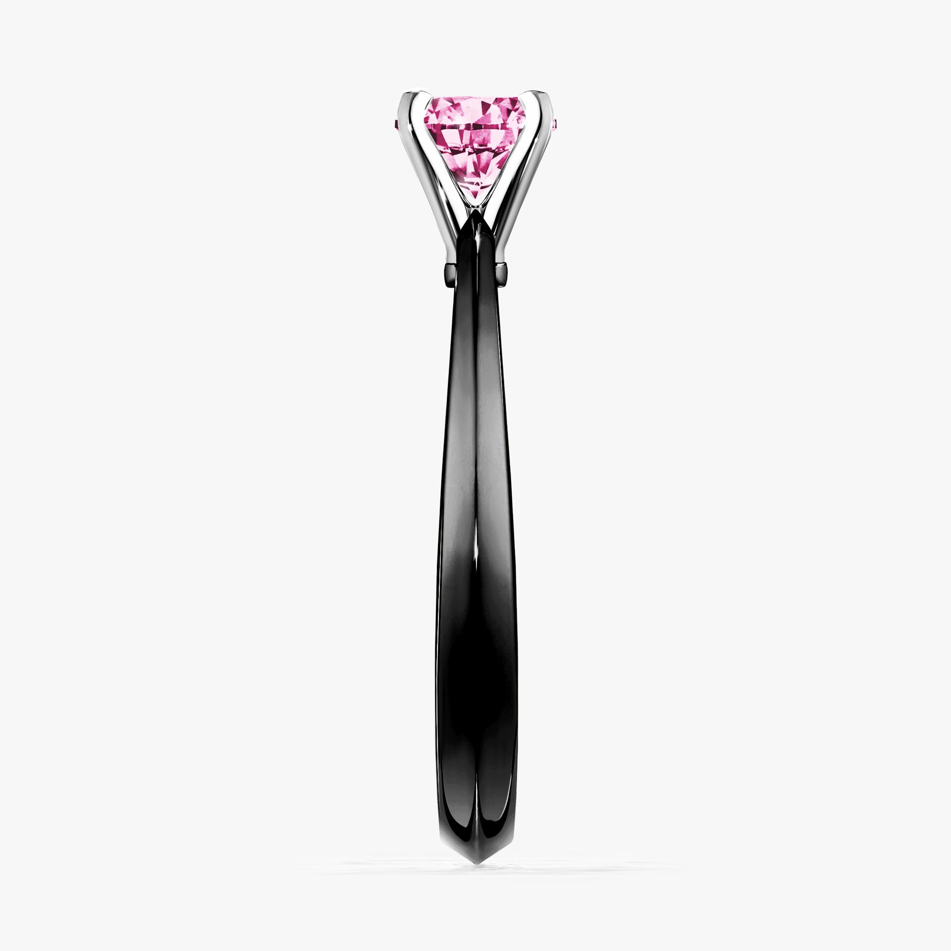 Pierscionek zareczynowy z diamentem rozowy 025 CT z czarnego zlota my angel 03