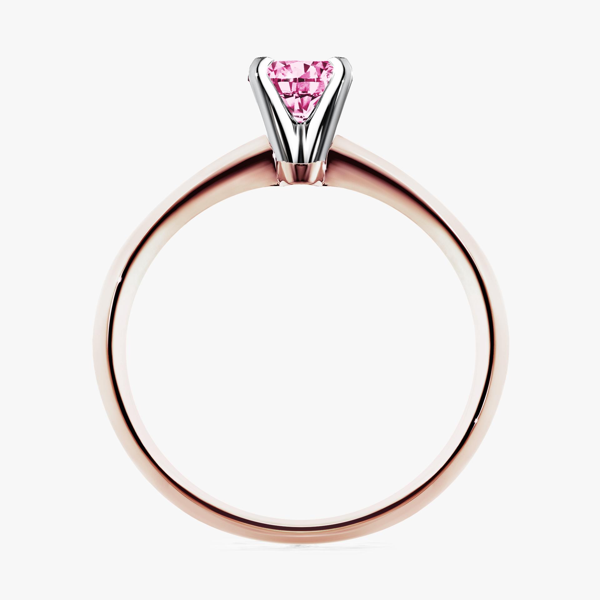 Pierscionek zareczynowy z diamentem rozowy 025 CT z rozowego zlota my angel 02