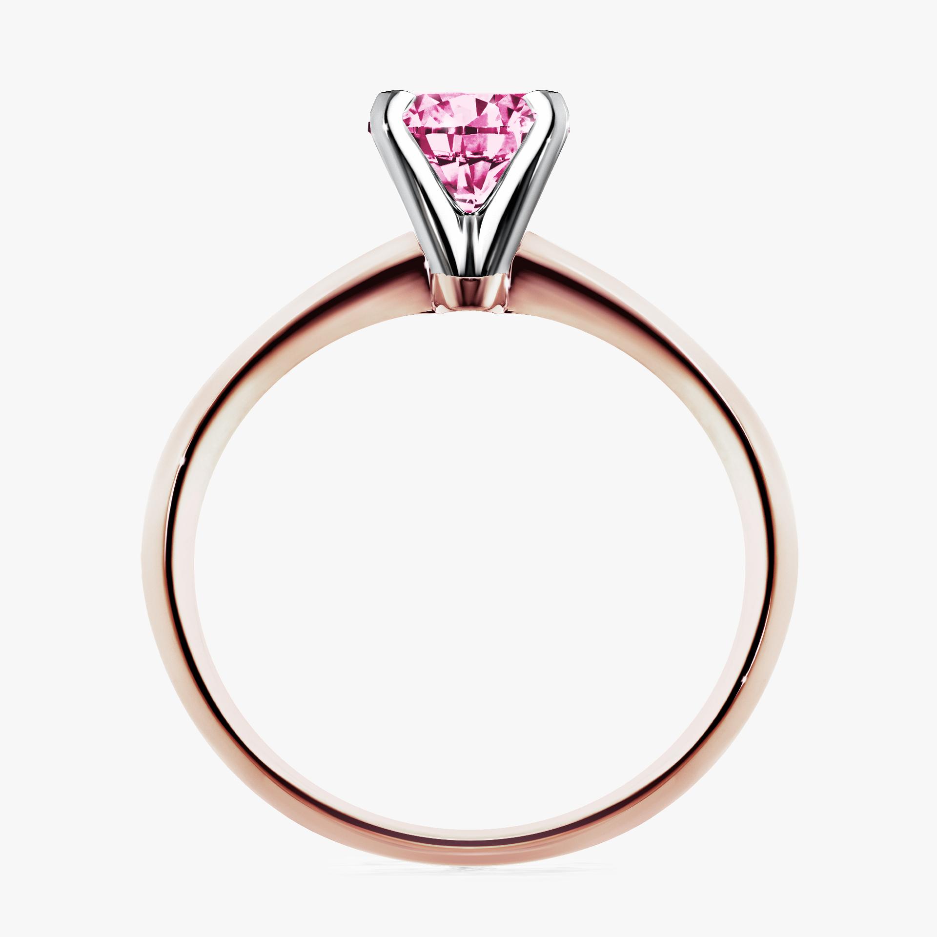 Pierscionek zareczynowy z diamentem rozowy 080 CT z rozowego zlota my angel 02
