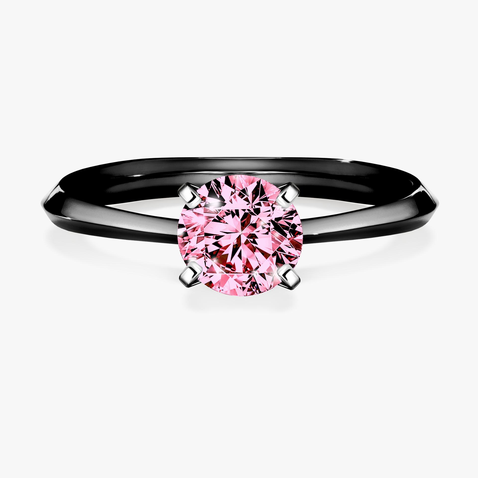 Pierścionek zaręczynowy My Angel z czarnego złota z różowym diamentem 1,00ct