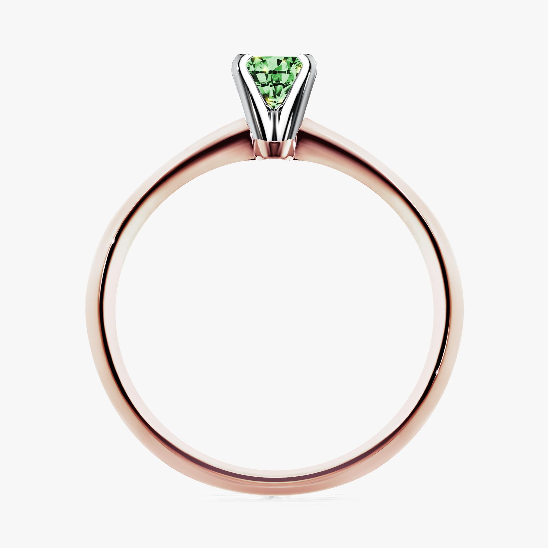 Pierscionek zareczynowy z diamentem zielony_ciemny 017 CT z rozowego zlota my angel 02