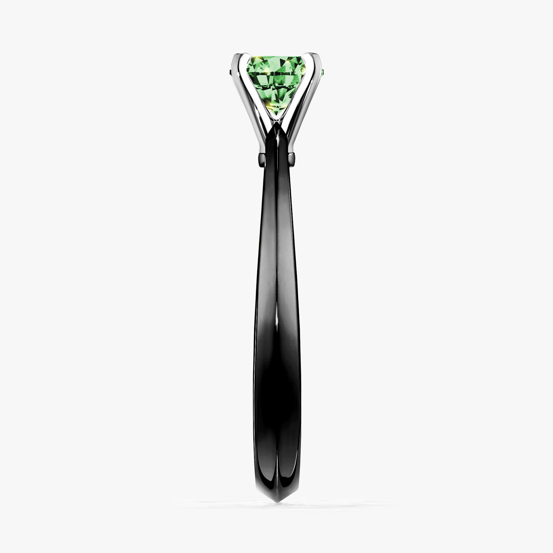 Pierscionek zareczynowy z diamentem zielony_ciemny 025 CT z czarnego zlota my angel 03