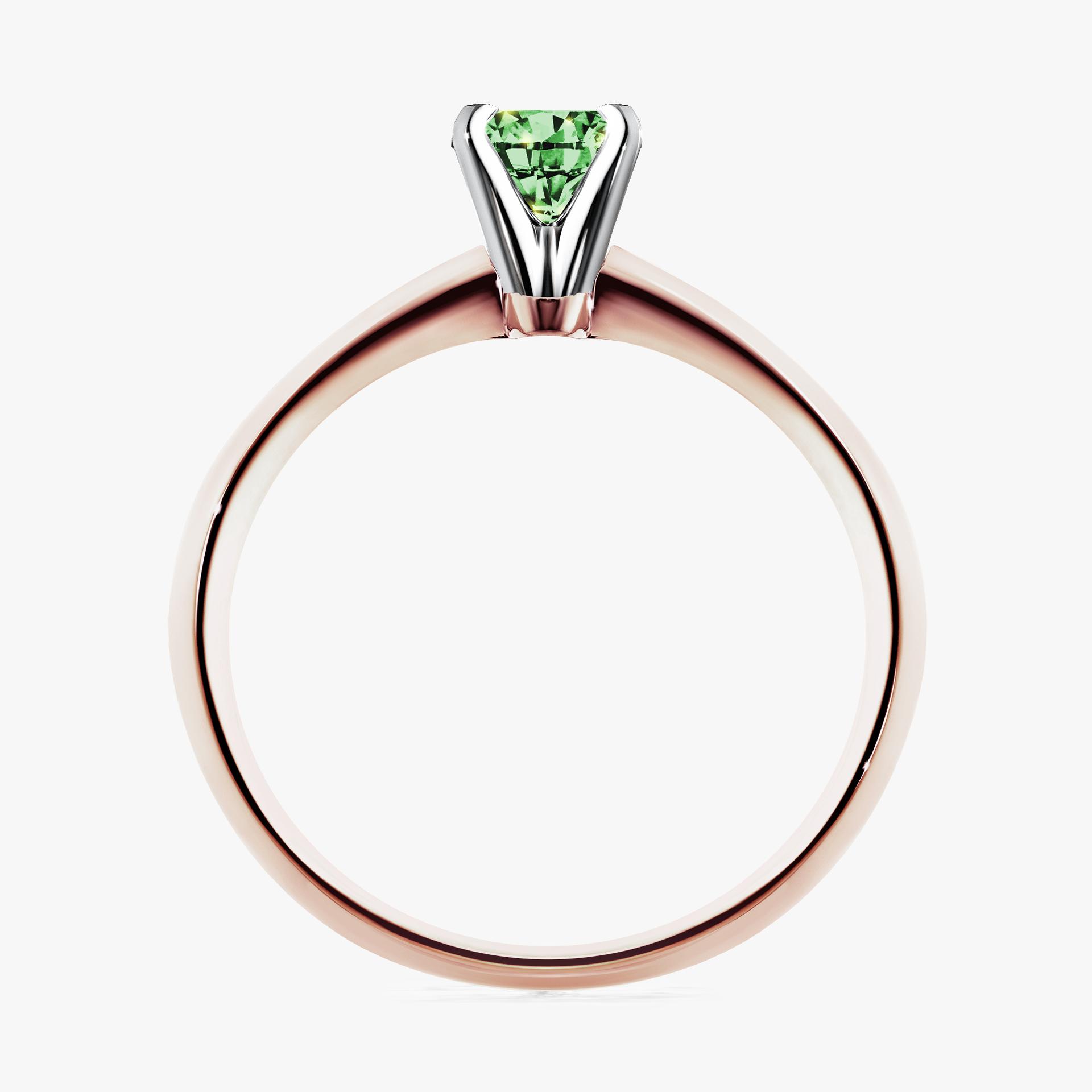 Pierscionek zareczynowy z diamentem zielony_ciemny 025 CT z rozowego zlota my angel 02