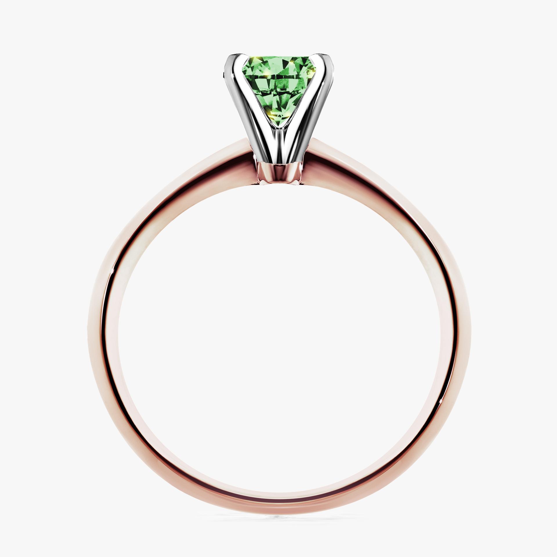 Pierscionek zareczynowy z diamentem zielony_ciemny 030 CT z rozowego zlota my angel 02