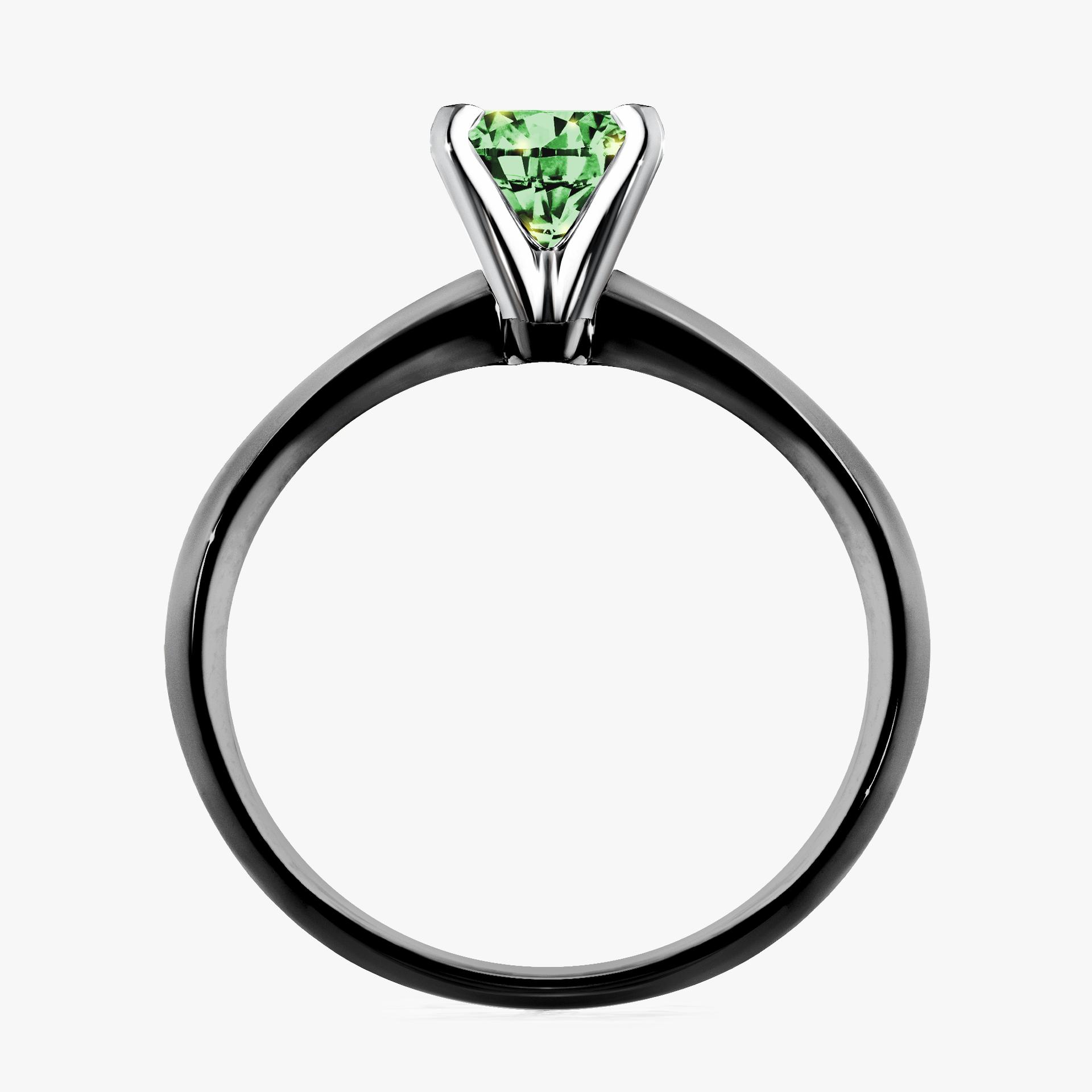 Pierscionek zareczynowy z diamentem zielony_ciemny 050 CT z czarnego zlota my angel 02