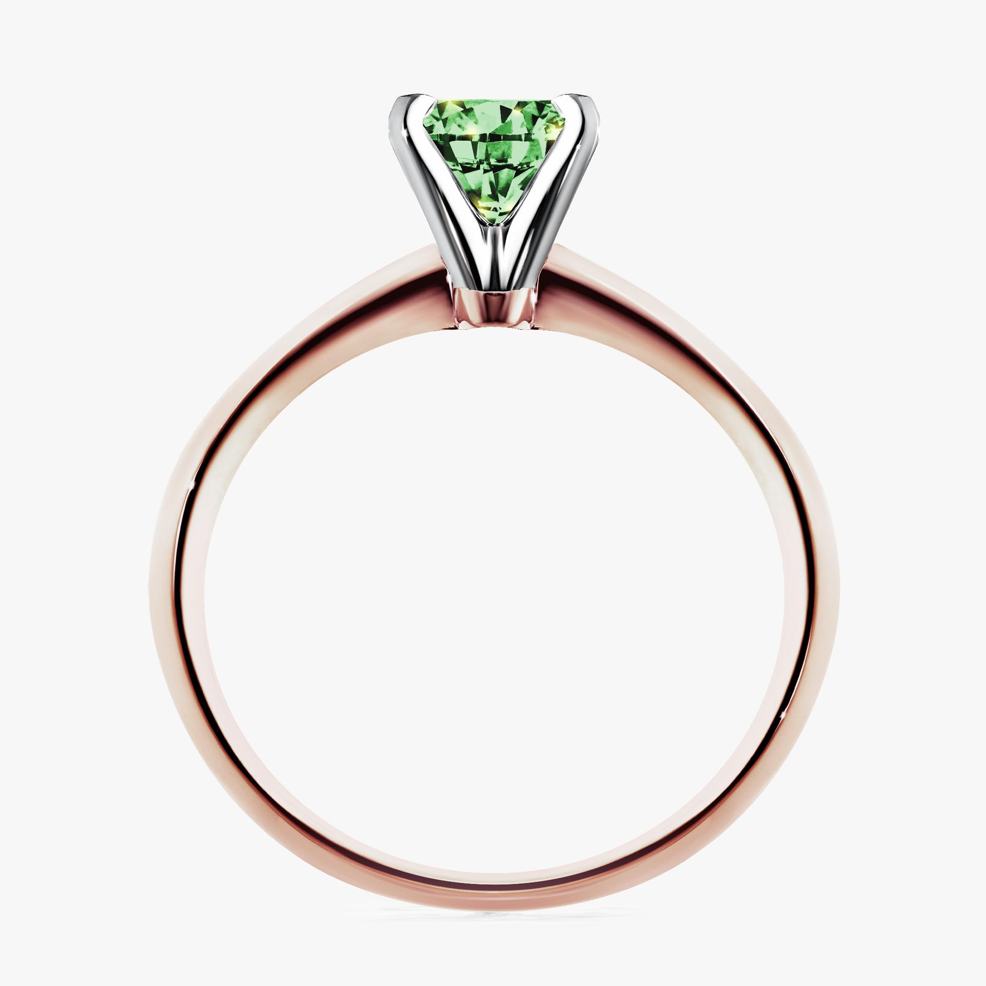 Pierscionek zareczynowy z diamentem zielony_ciemny 050 CT z rozowego zlota my angel 02