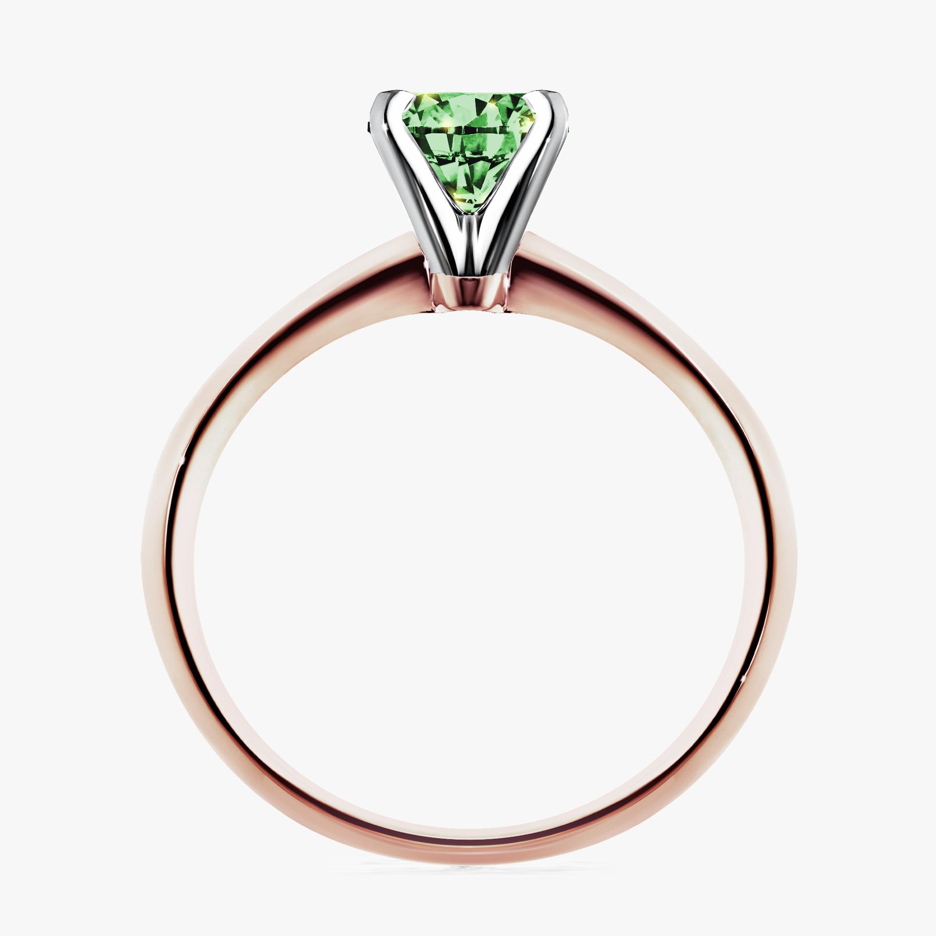 Pierscionek zareczynowy z diamentem zielony_ciemny 080 CT z rozowego zlota my angel 02